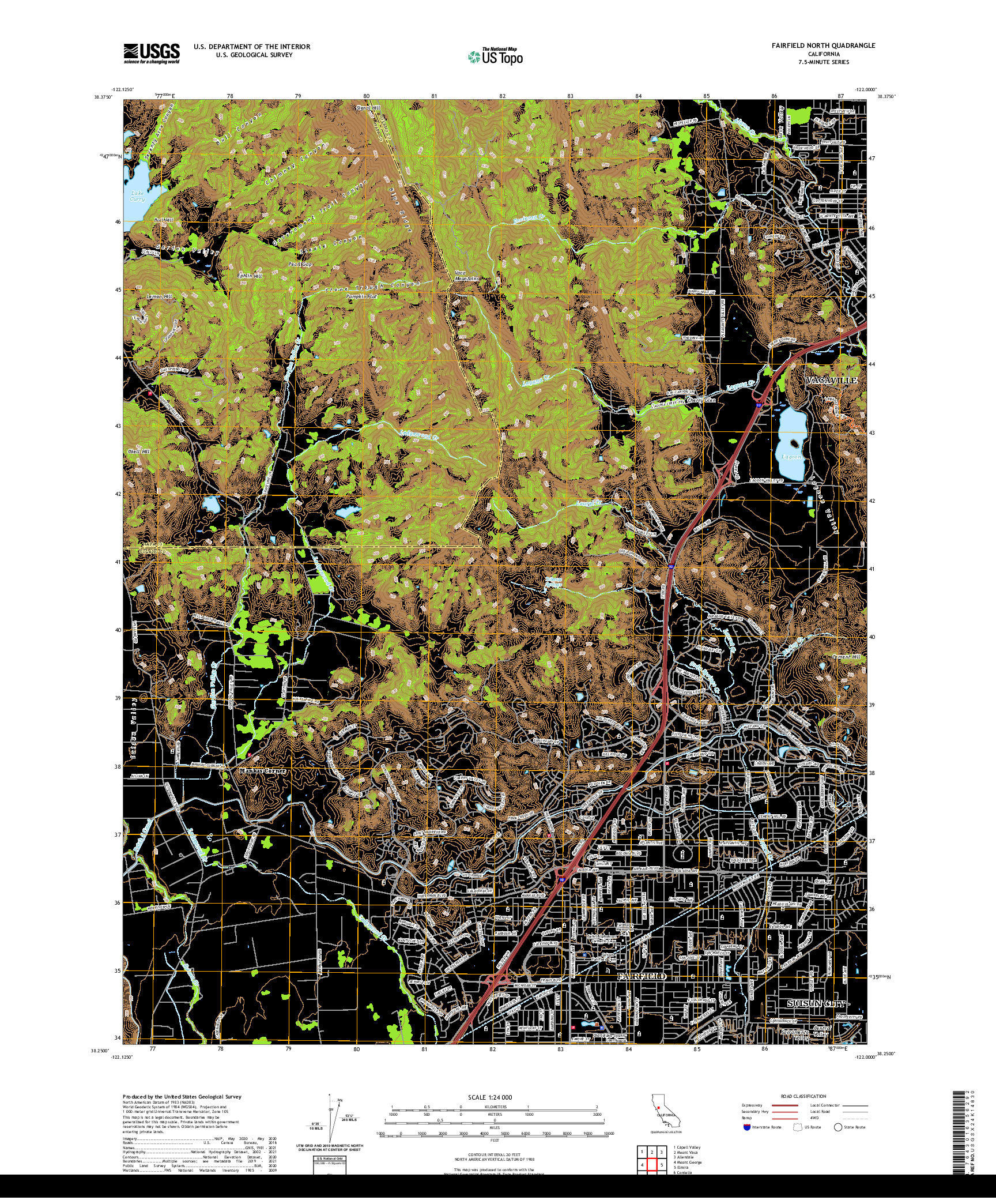 US TOPO 7.5-MINUTE MAP FOR FAIRFIELD NORTH, CA