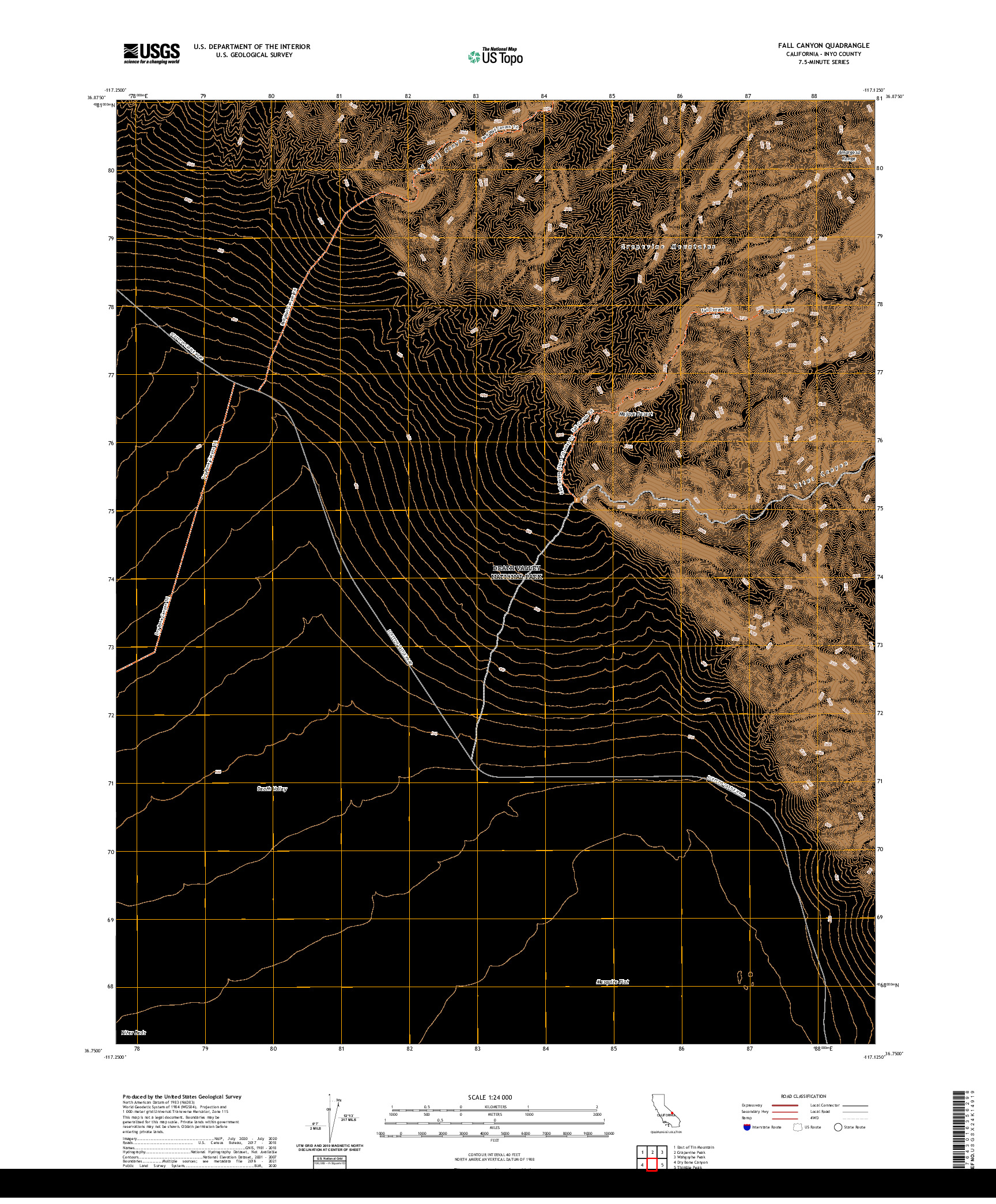 US TOPO 7.5-MINUTE MAP FOR FALL CANYON, CA