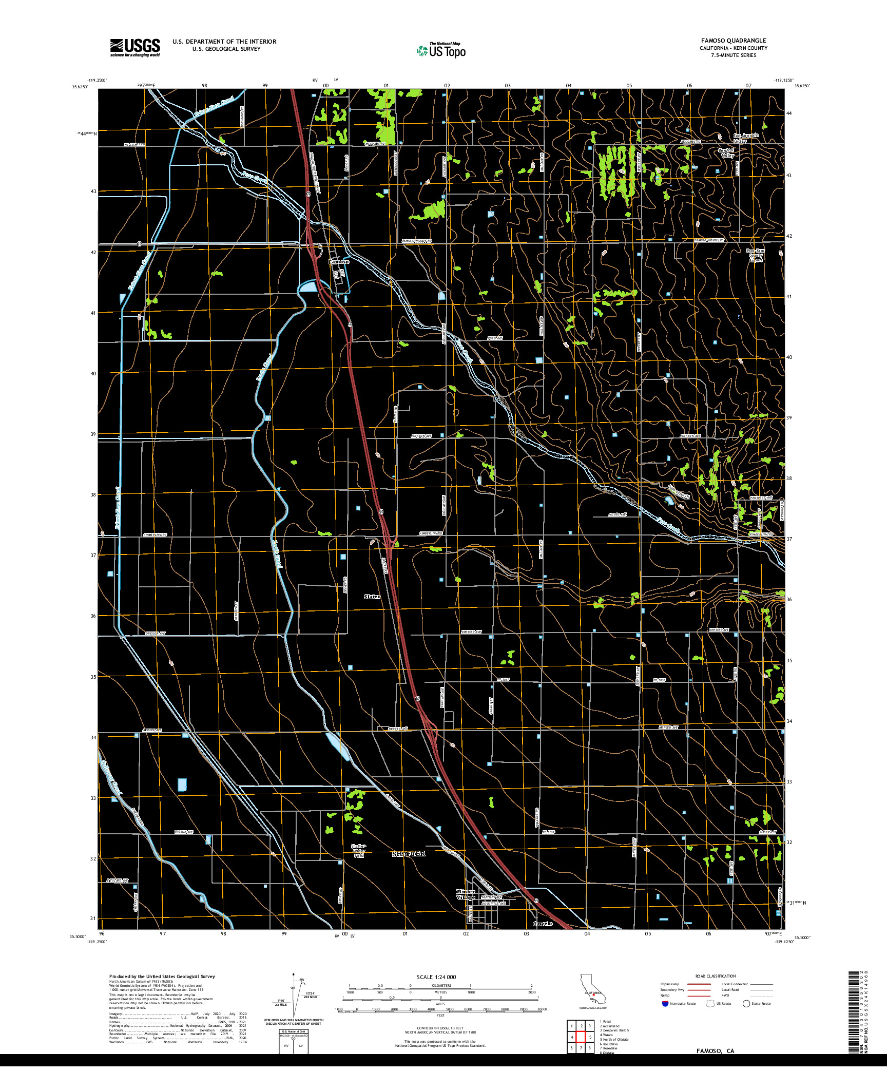 US TOPO 7.5-MINUTE MAP FOR FAMOSO, CA