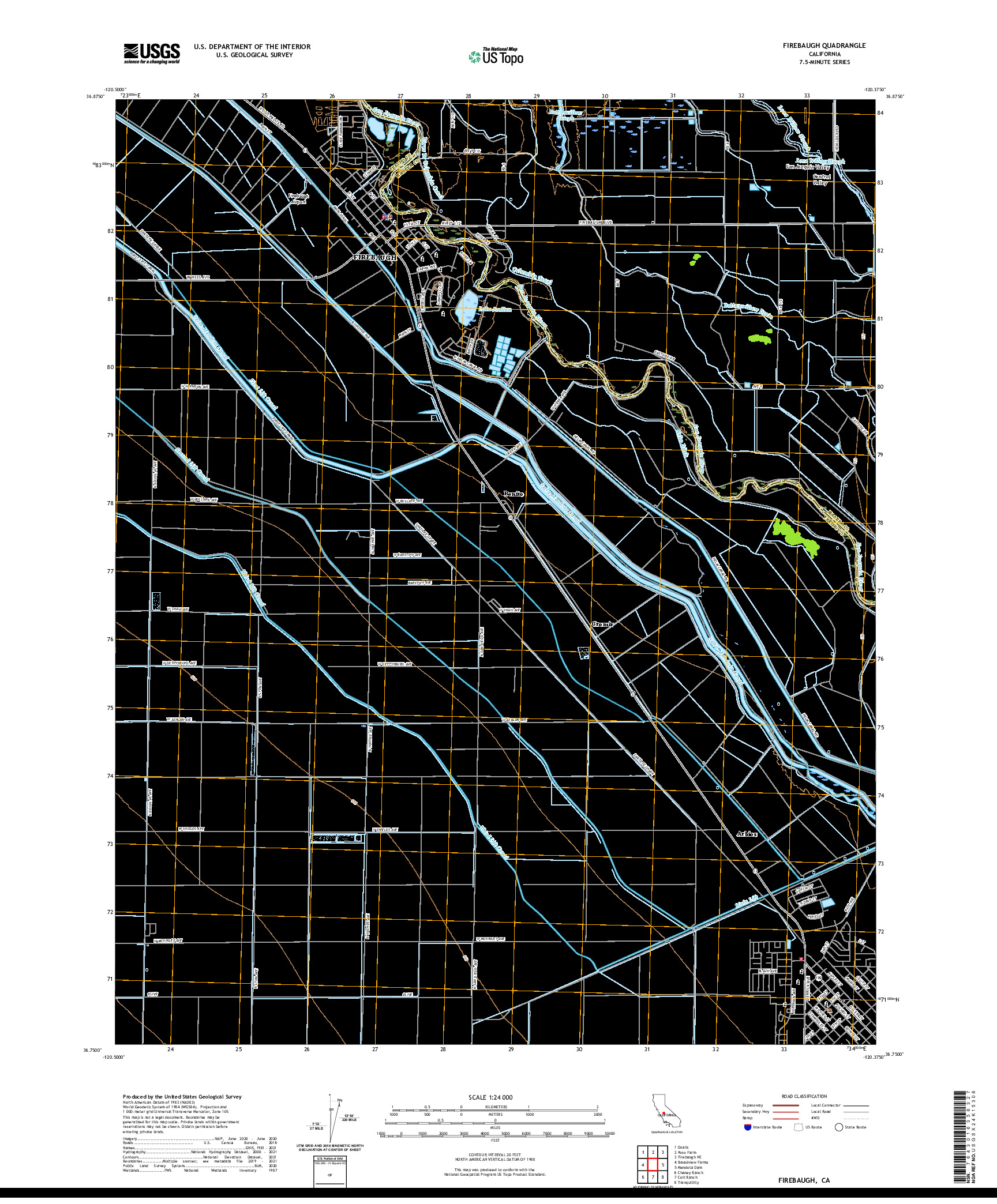 US TOPO 7.5-MINUTE MAP FOR FIREBAUGH, CA