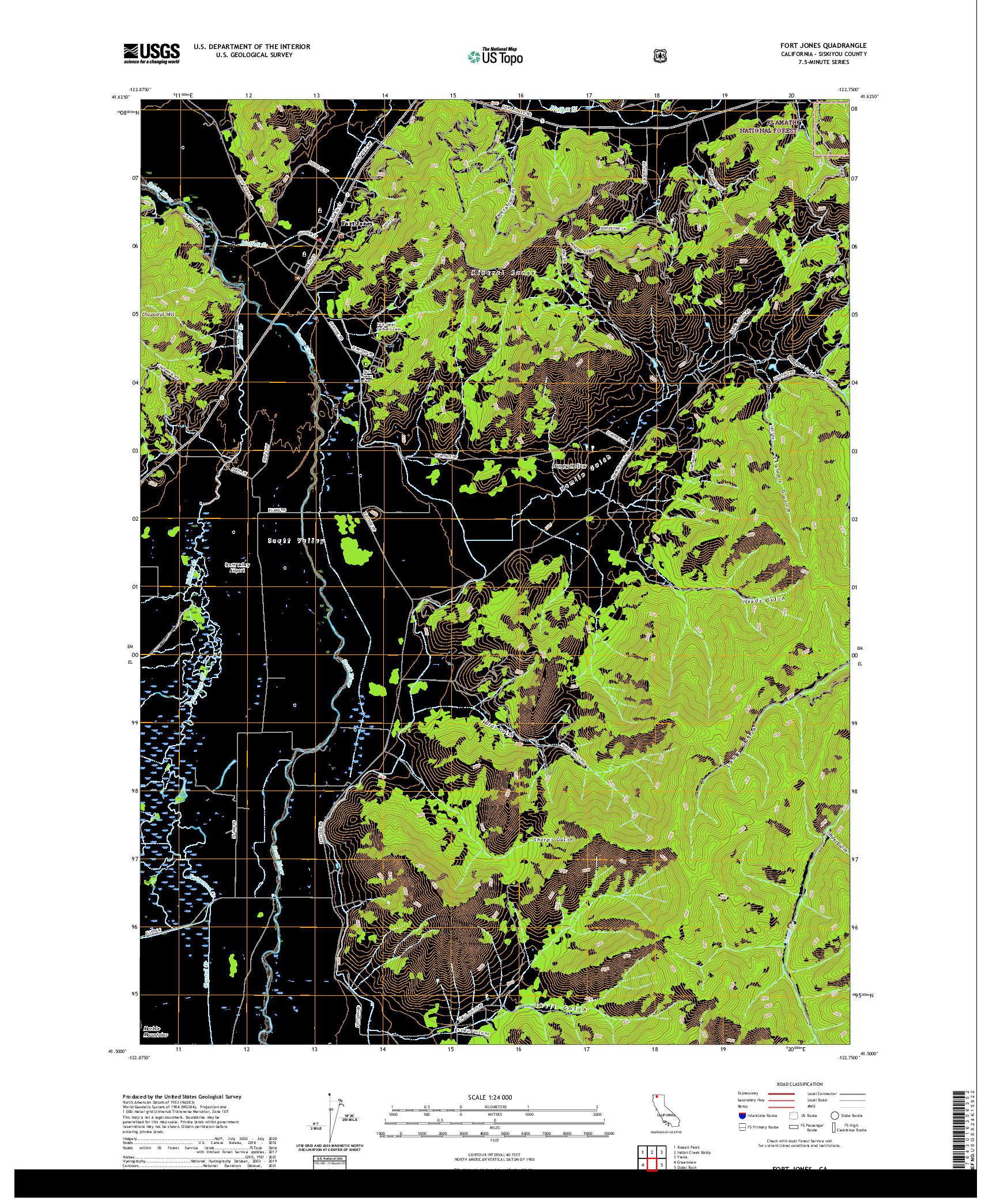 US TOPO 7.5-MINUTE MAP FOR FORT JONES, CA