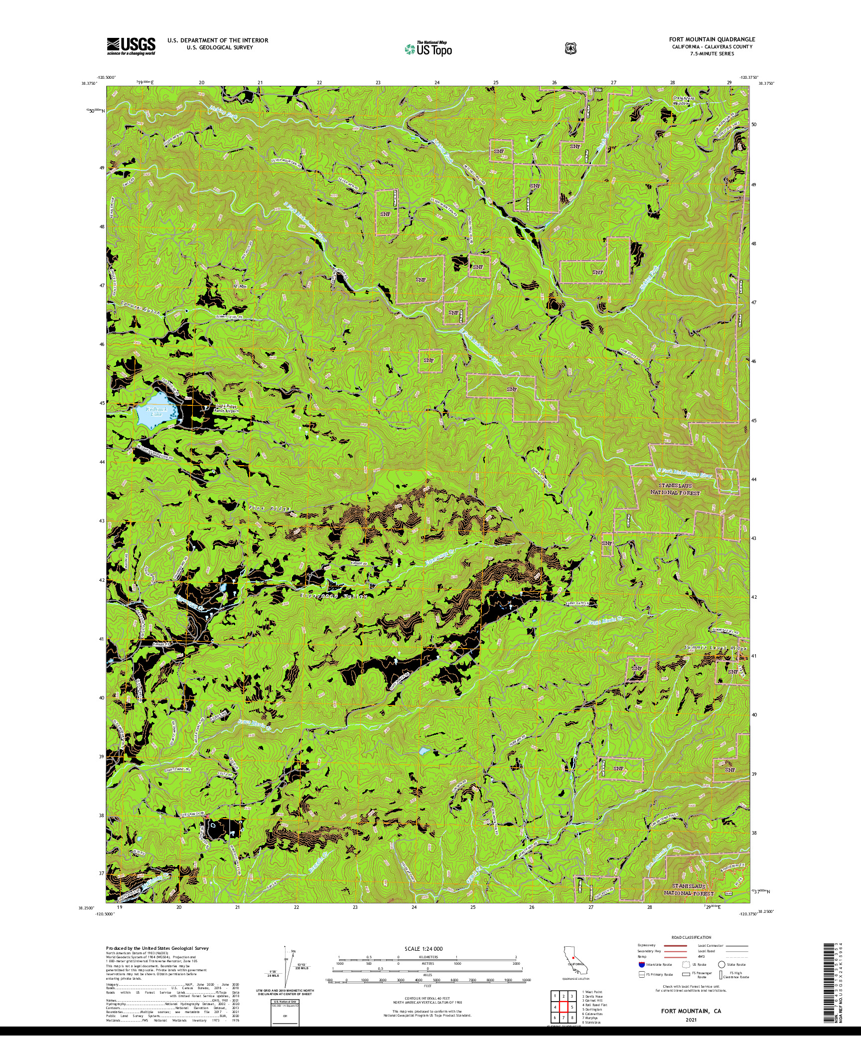 US TOPO 7.5-MINUTE MAP FOR FORT MOUNTAIN, CA