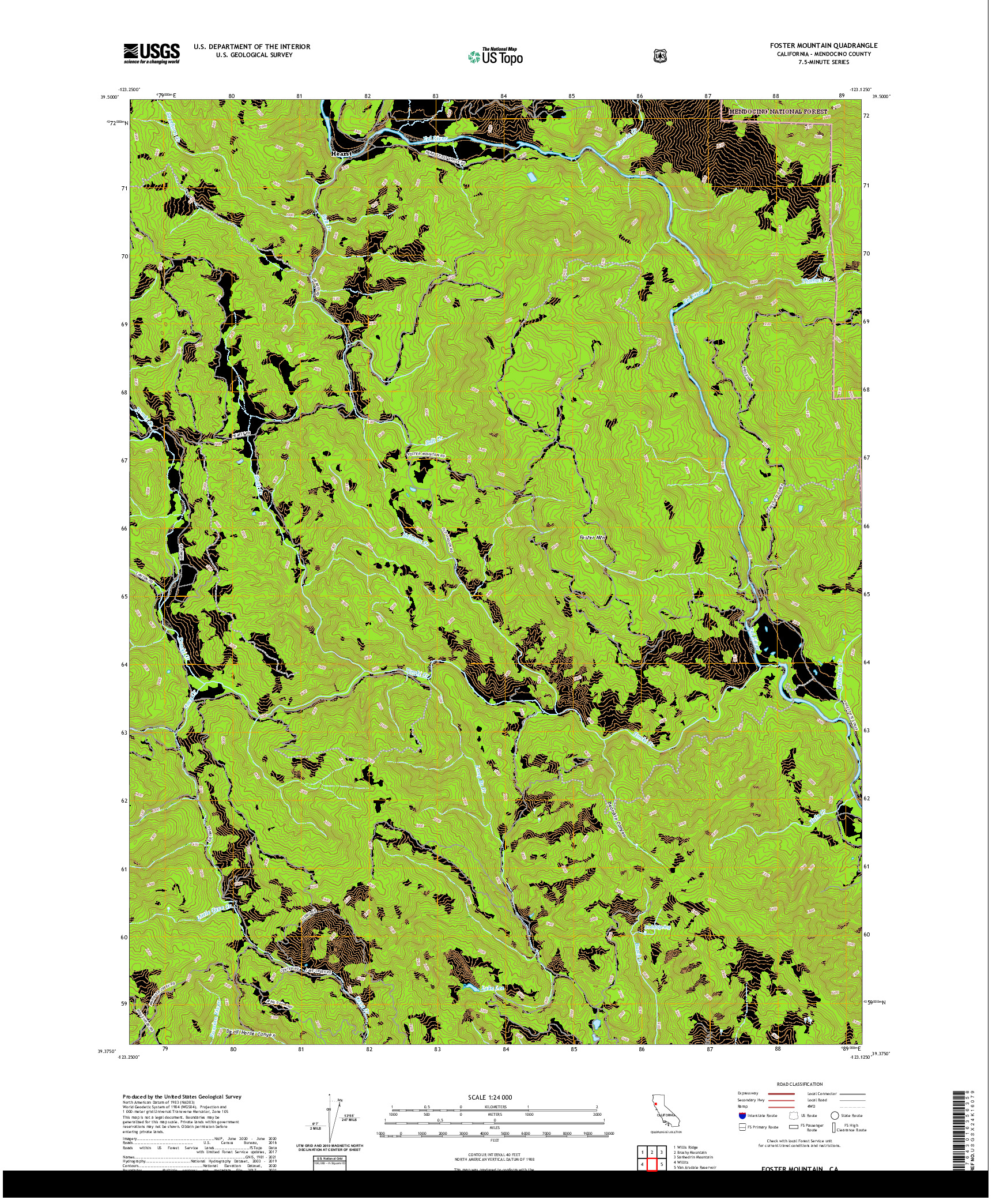 US TOPO 7.5-MINUTE MAP FOR FOSTER MOUNTAIN, CA