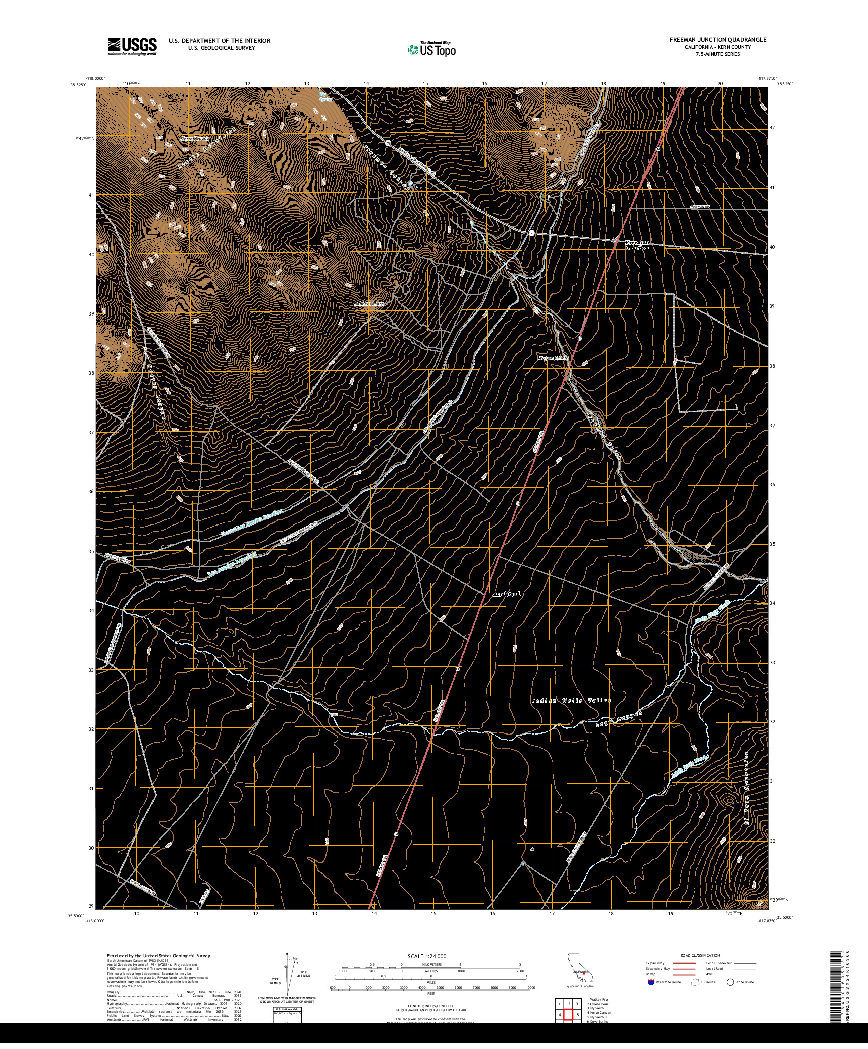 US TOPO 7.5-MINUTE MAP FOR FREEMAN JUNCTION, CA