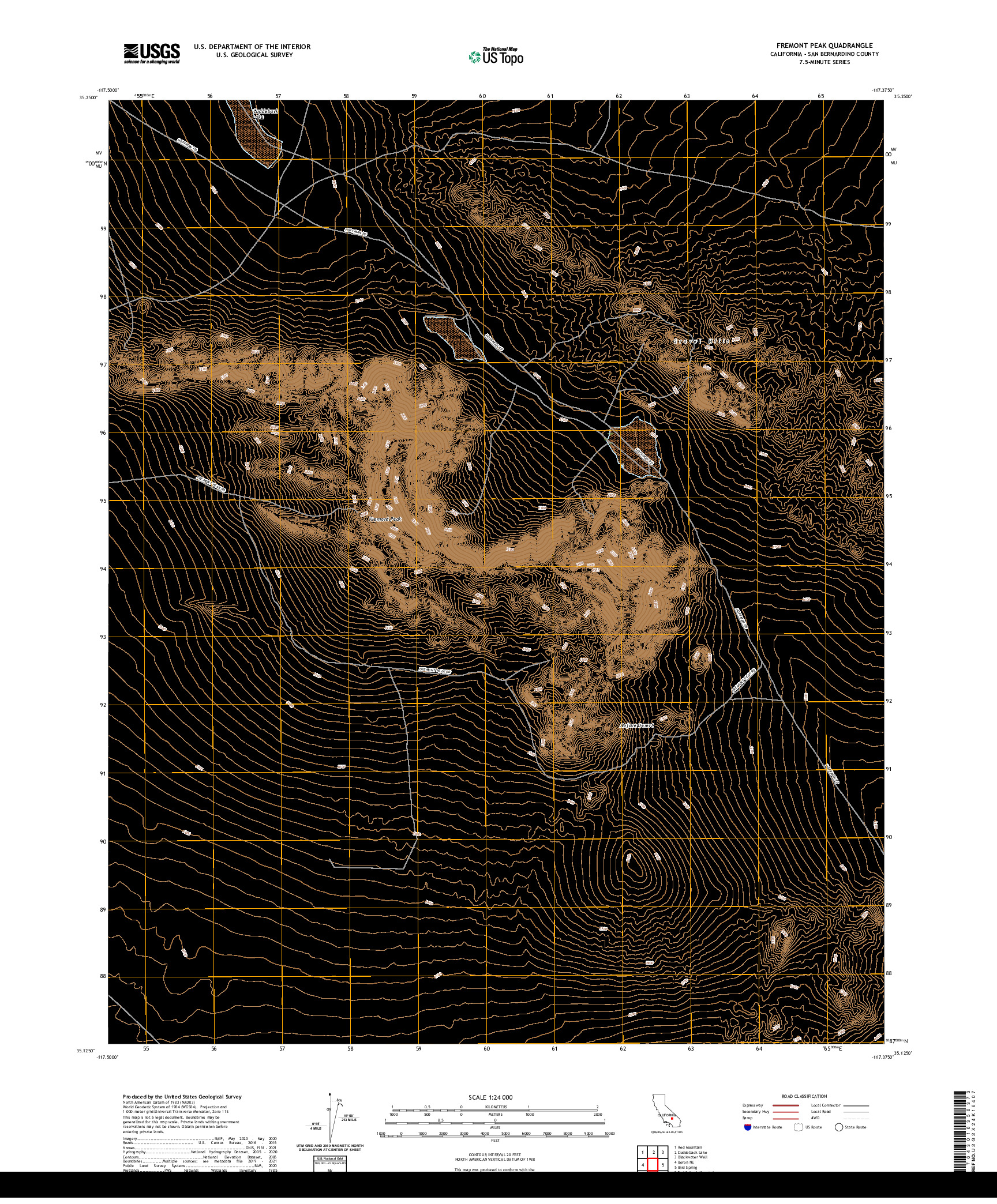 US TOPO 7.5-MINUTE MAP FOR FREMONT PEAK, CA