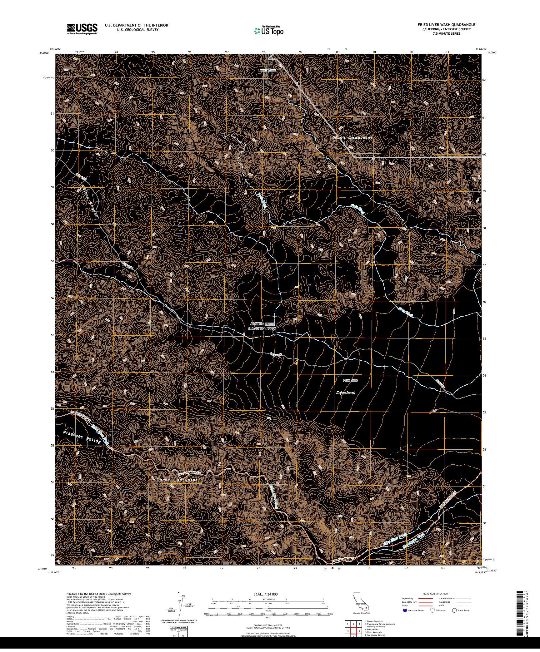 US TOPO 7.5-MINUTE MAP FOR FRIED LIVER WASH, CA