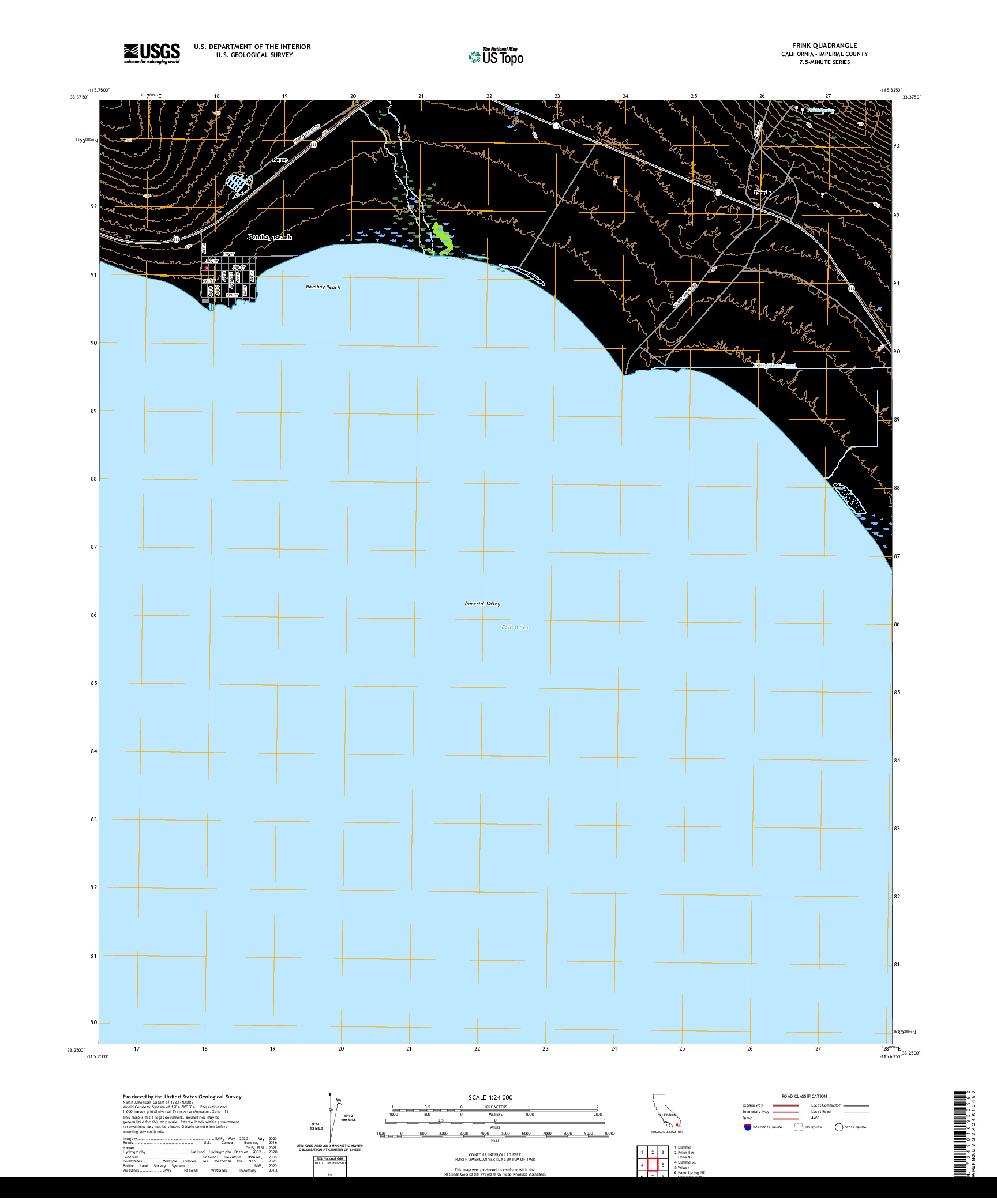 US TOPO 7.5-MINUTE MAP FOR FRINK, CA