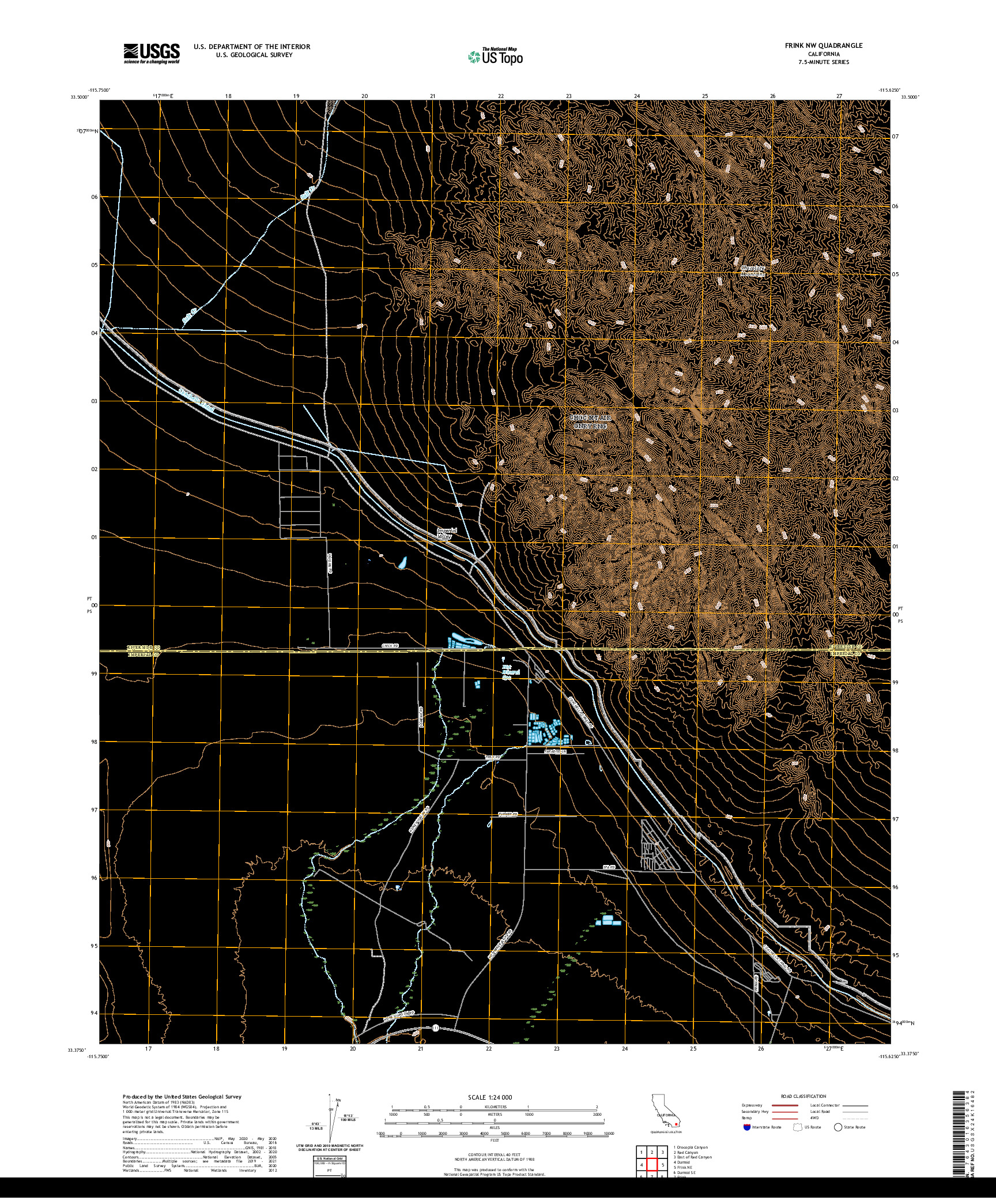 US TOPO 7.5-MINUTE MAP FOR FRINK NW, CA