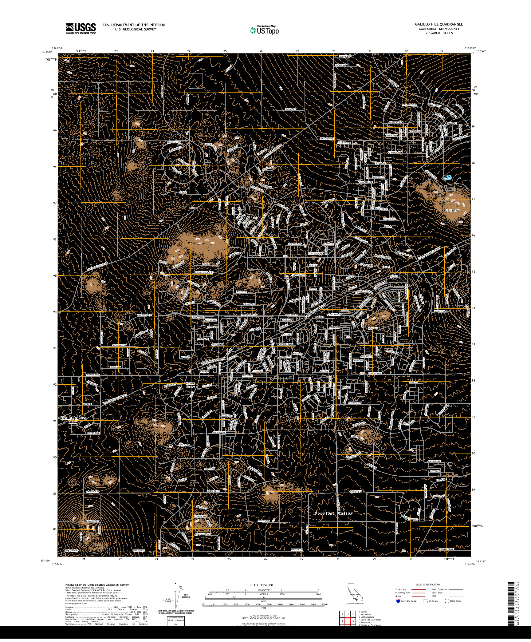 US TOPO 7.5-MINUTE MAP FOR GALILEO HILL, CA