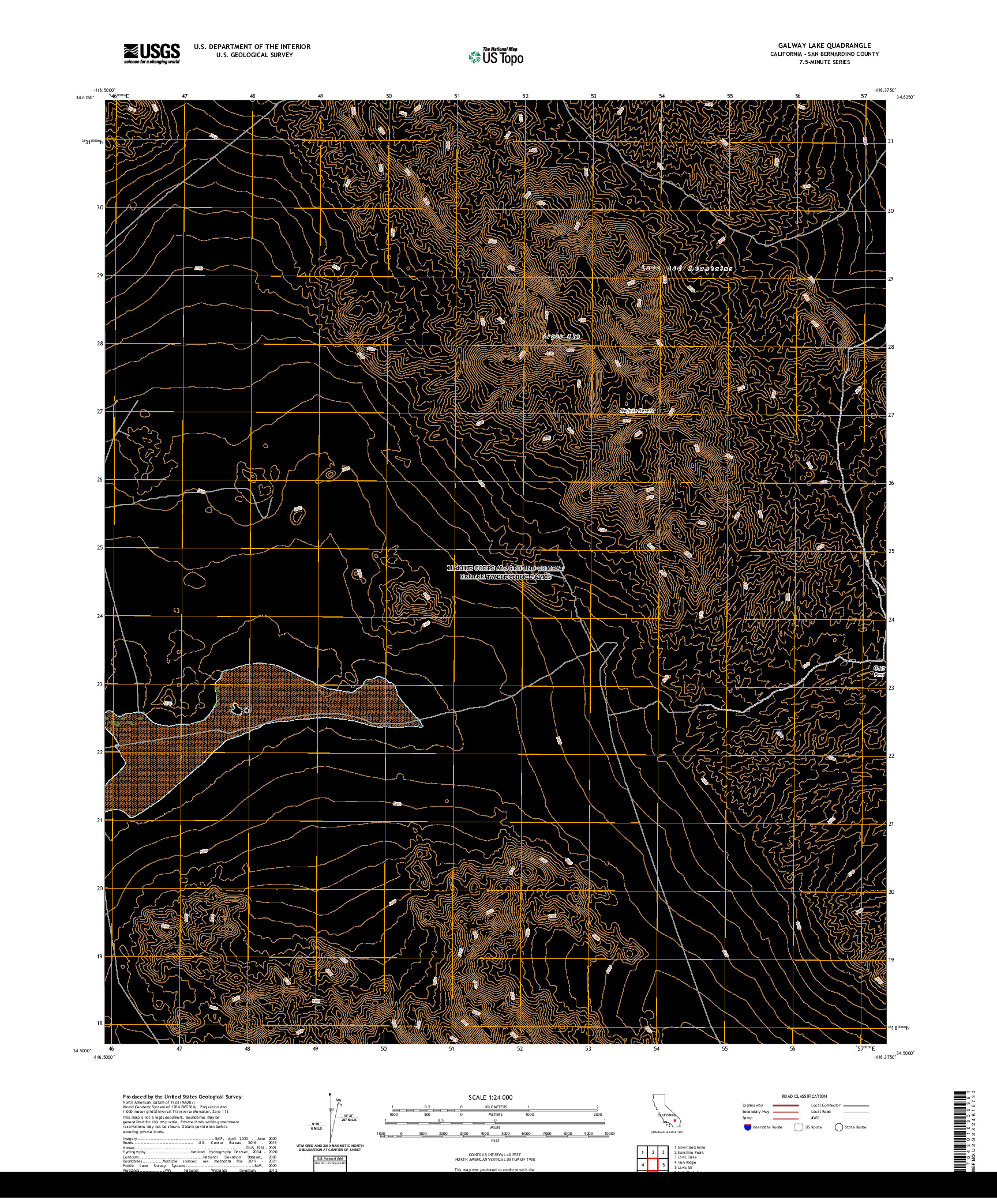 US TOPO 7.5-MINUTE MAP FOR GALWAY LAKE, CA