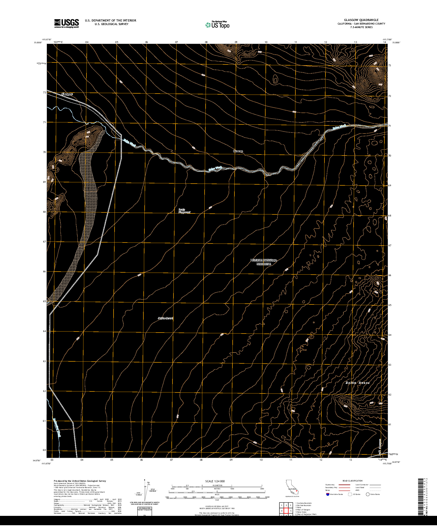 US TOPO 7.5-MINUTE MAP FOR GLASGOW, CA