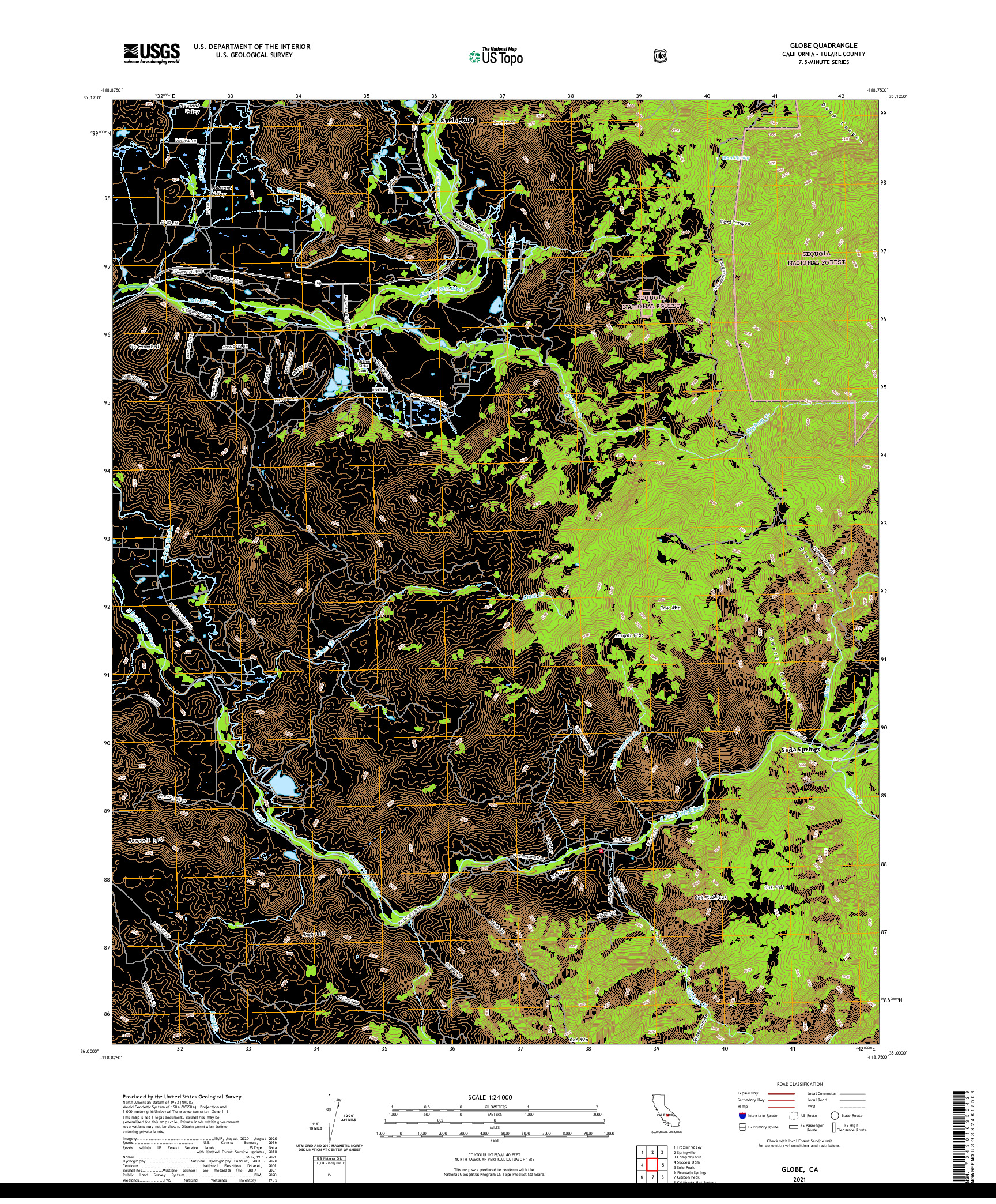 US TOPO 7.5-MINUTE MAP FOR GLOBE, CA