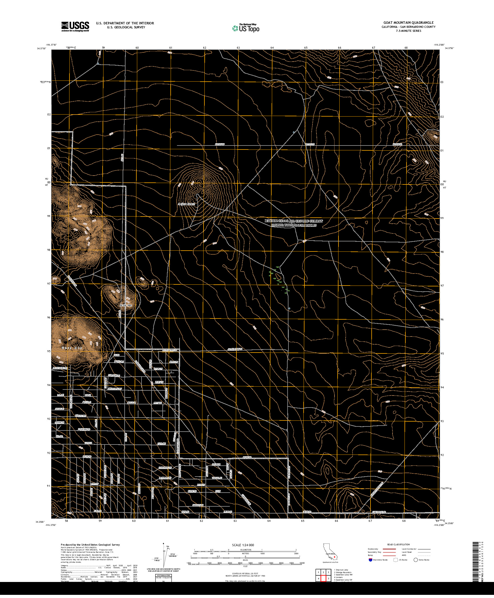 US TOPO 7.5-MINUTE MAP FOR GOAT MOUNTAIN, CA