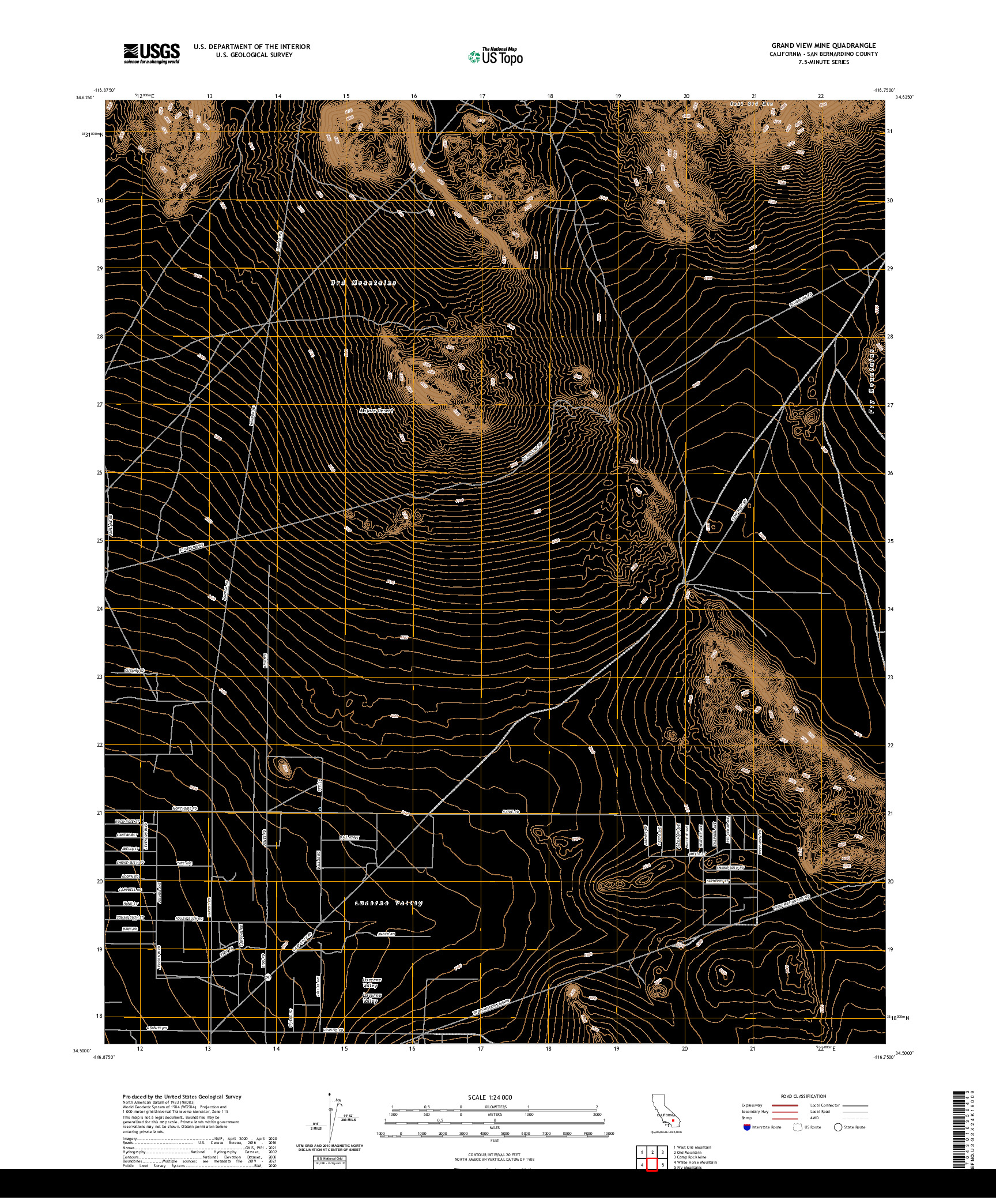 US TOPO 7.5-MINUTE MAP FOR GRAND VIEW MINE, CA