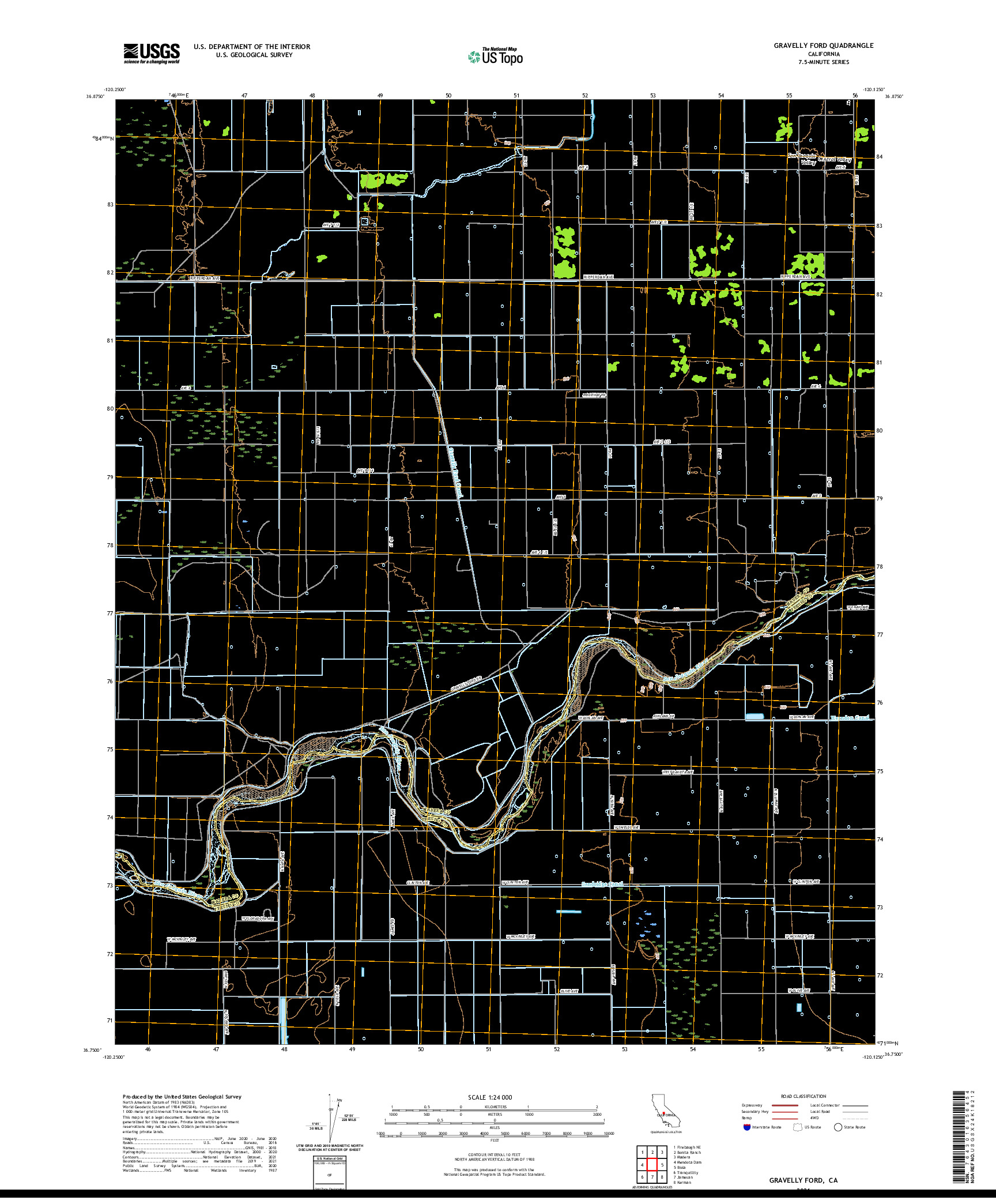 US TOPO 7.5-MINUTE MAP FOR GRAVELLY FORD, CA