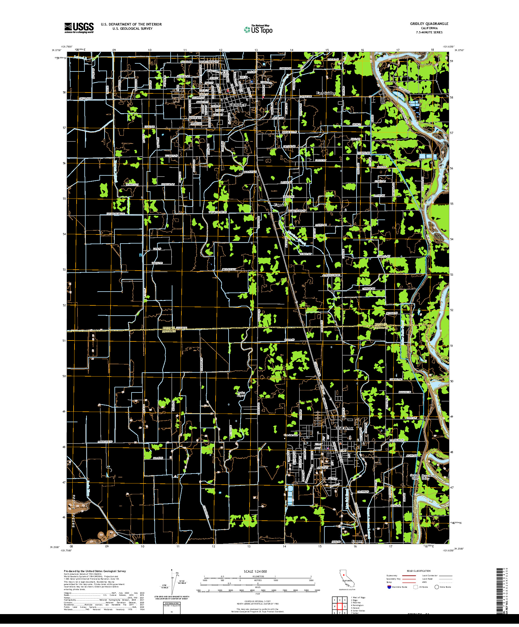 US TOPO 7.5-MINUTE MAP FOR GRIDLEY, CA