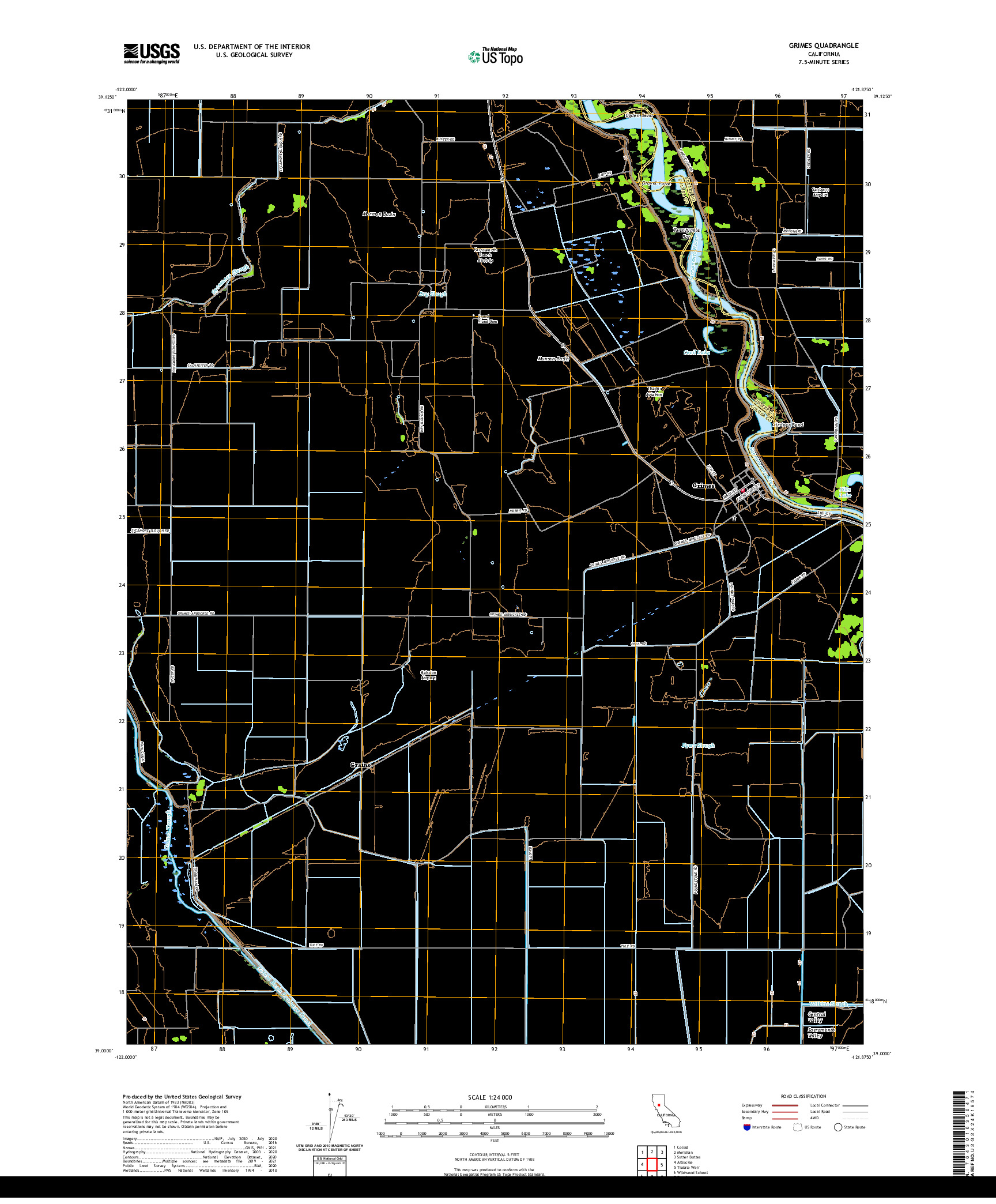 US TOPO 7.5-MINUTE MAP FOR GRIMES, CA