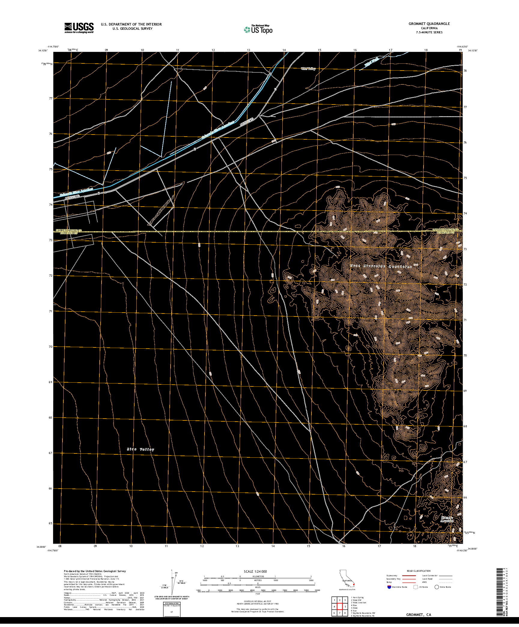 US TOPO 7.5-MINUTE MAP FOR GROMMET, CA