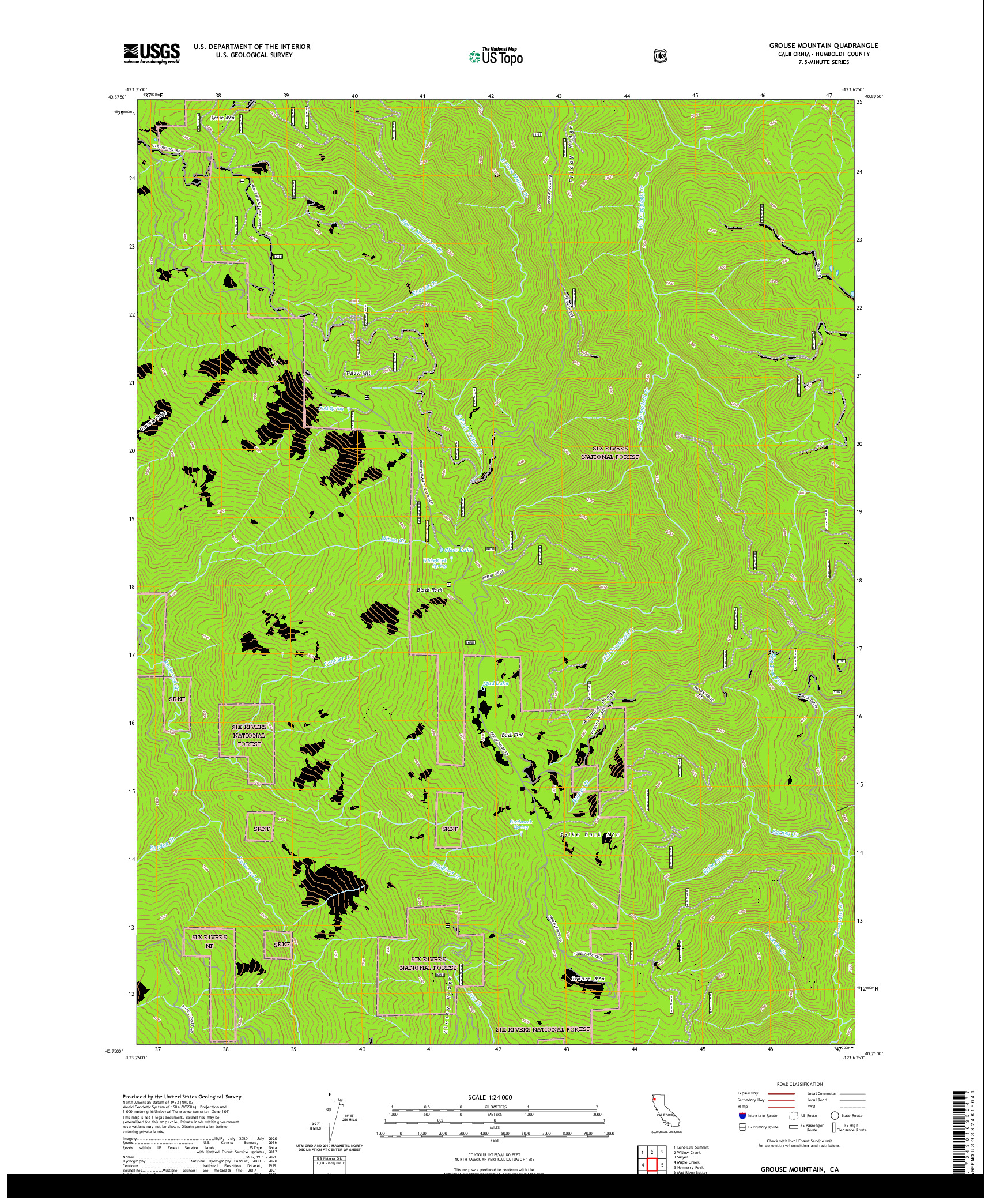 US TOPO 7.5-MINUTE MAP FOR GROUSE MOUNTAIN, CA