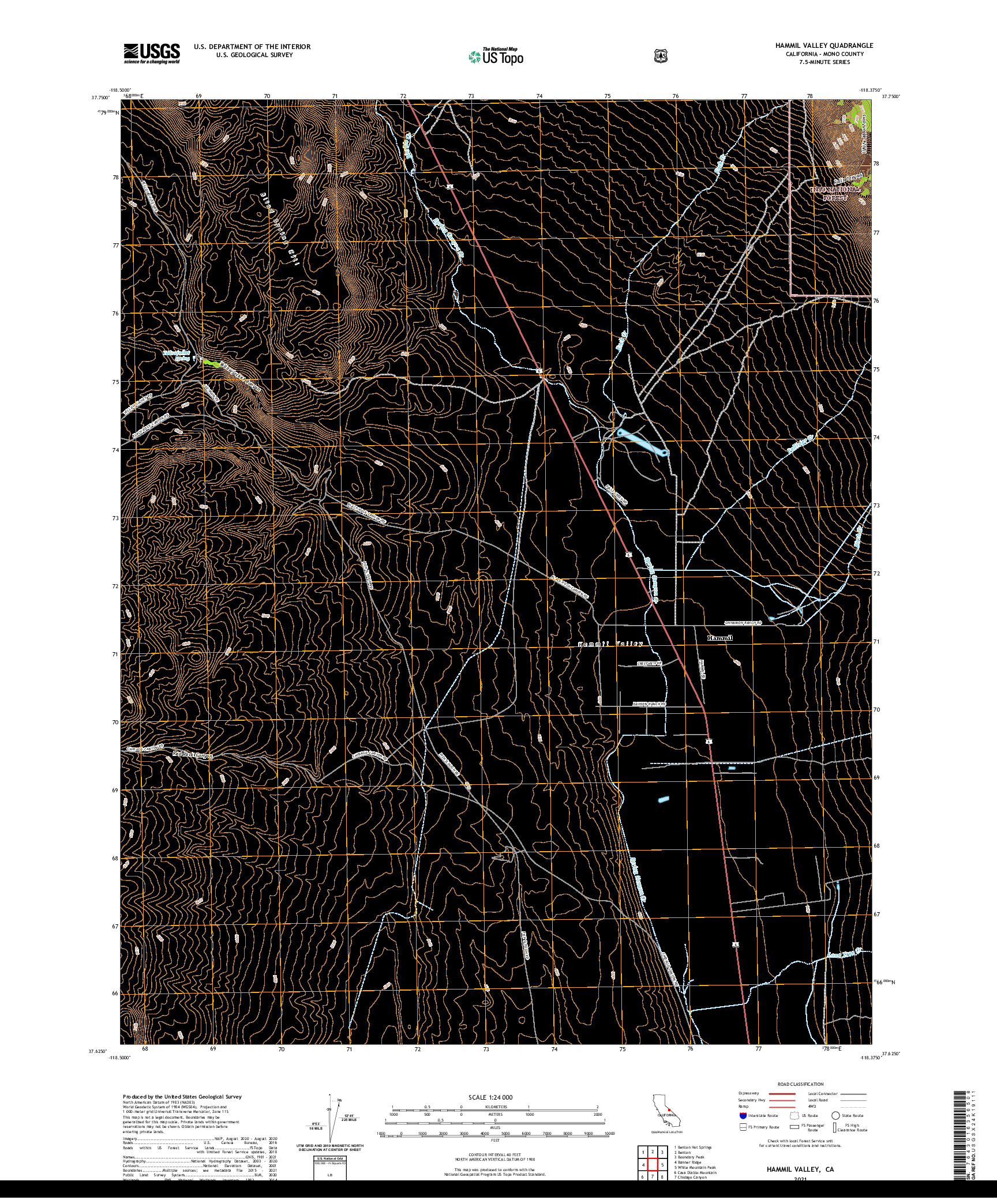 US TOPO 7.5-MINUTE MAP FOR HAMMIL VALLEY, CA