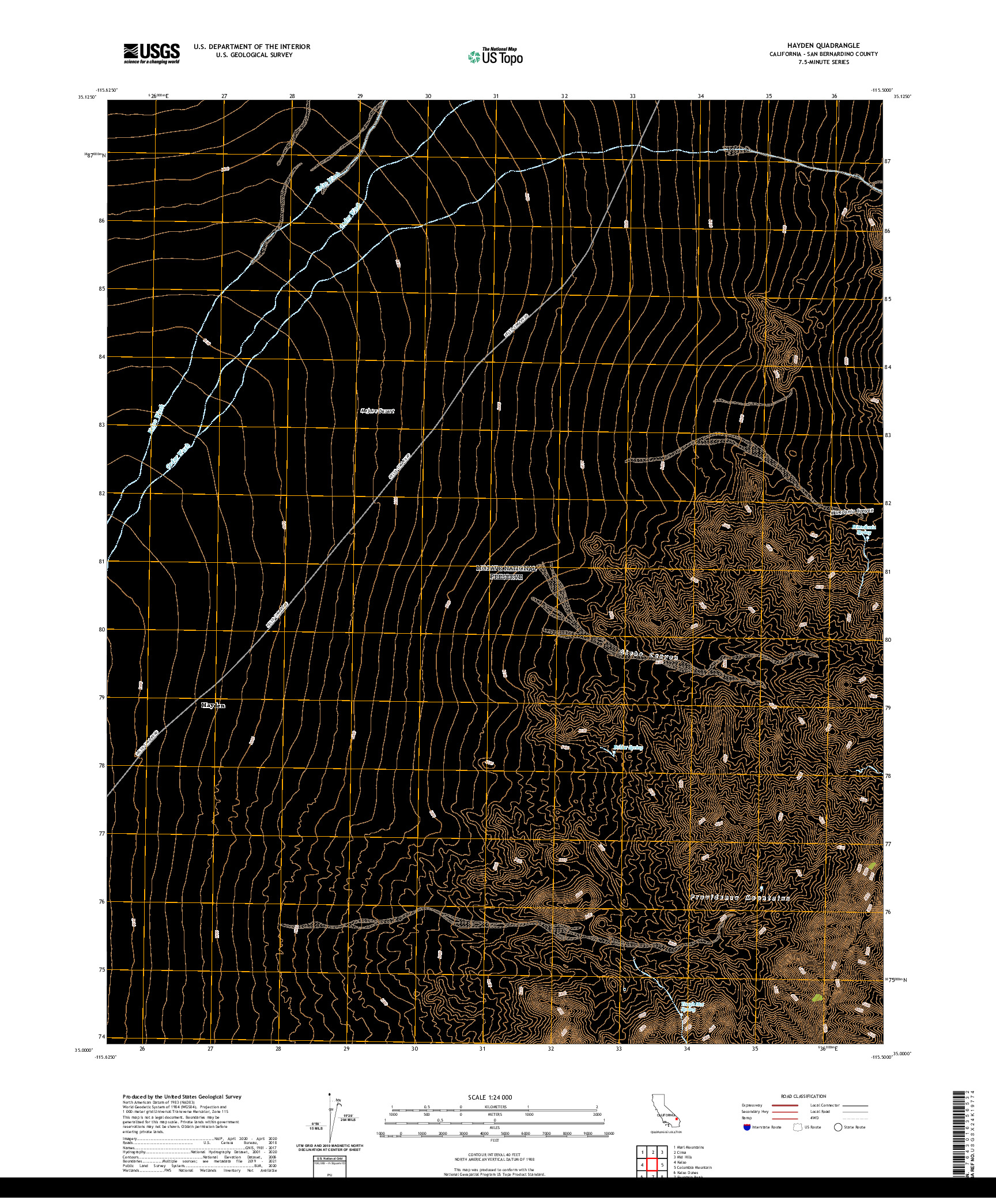 US TOPO 7.5-MINUTE MAP FOR HAYDEN, CA