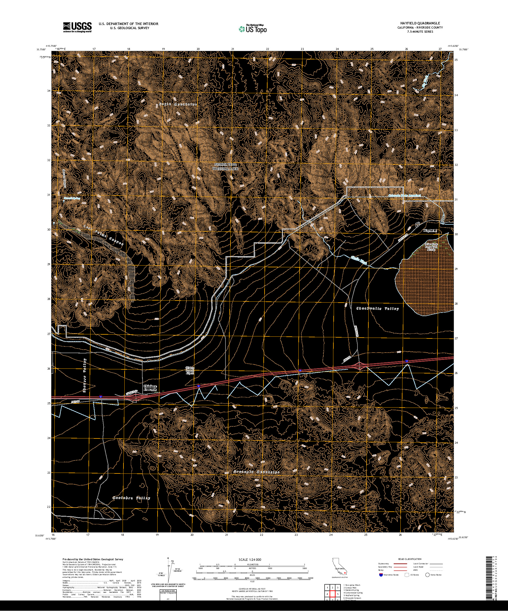 US TOPO 7.5-MINUTE MAP FOR HAYFIELD, CA