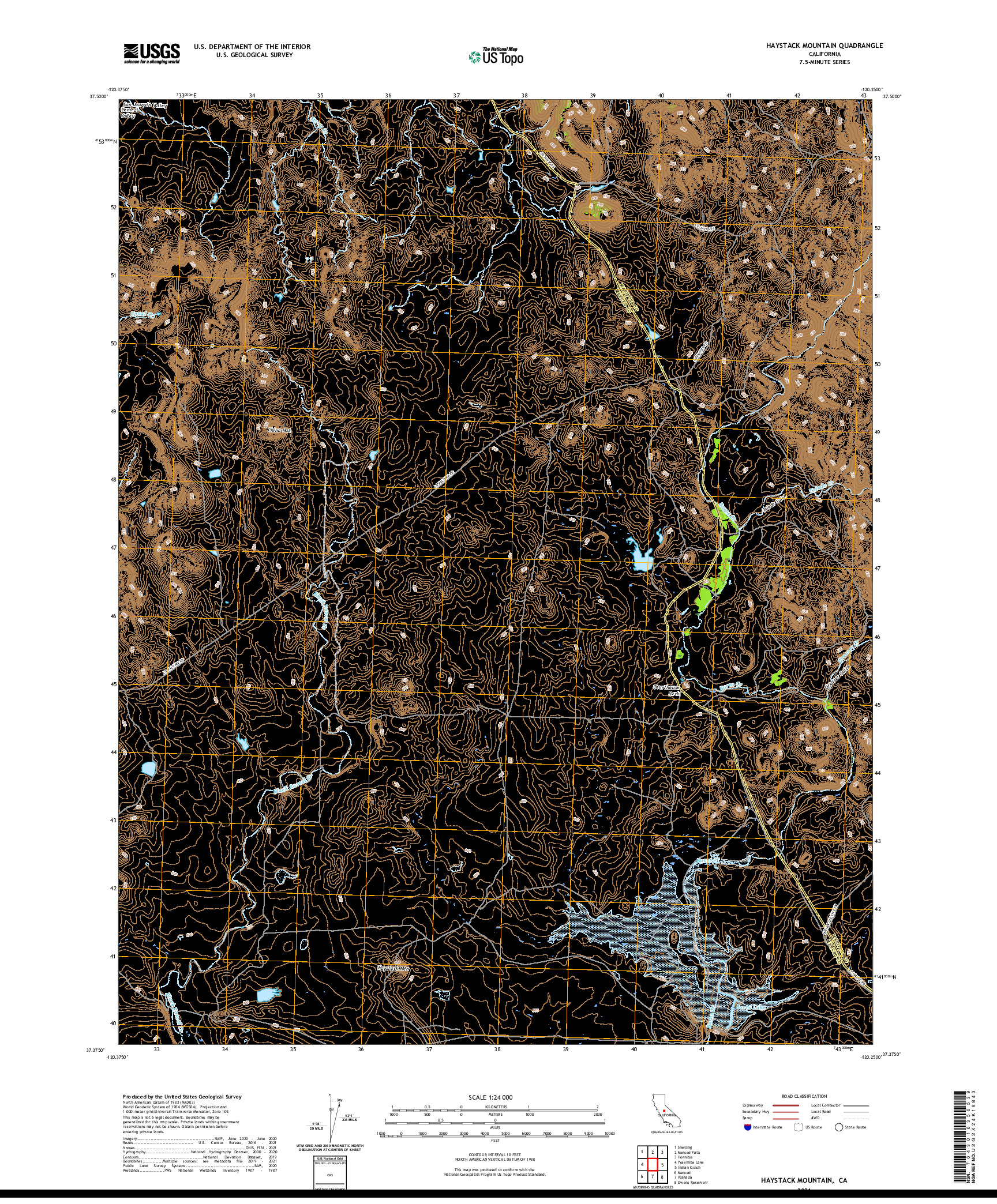 US TOPO 7.5-MINUTE MAP FOR HAYSTACK MOUNTAIN, CA