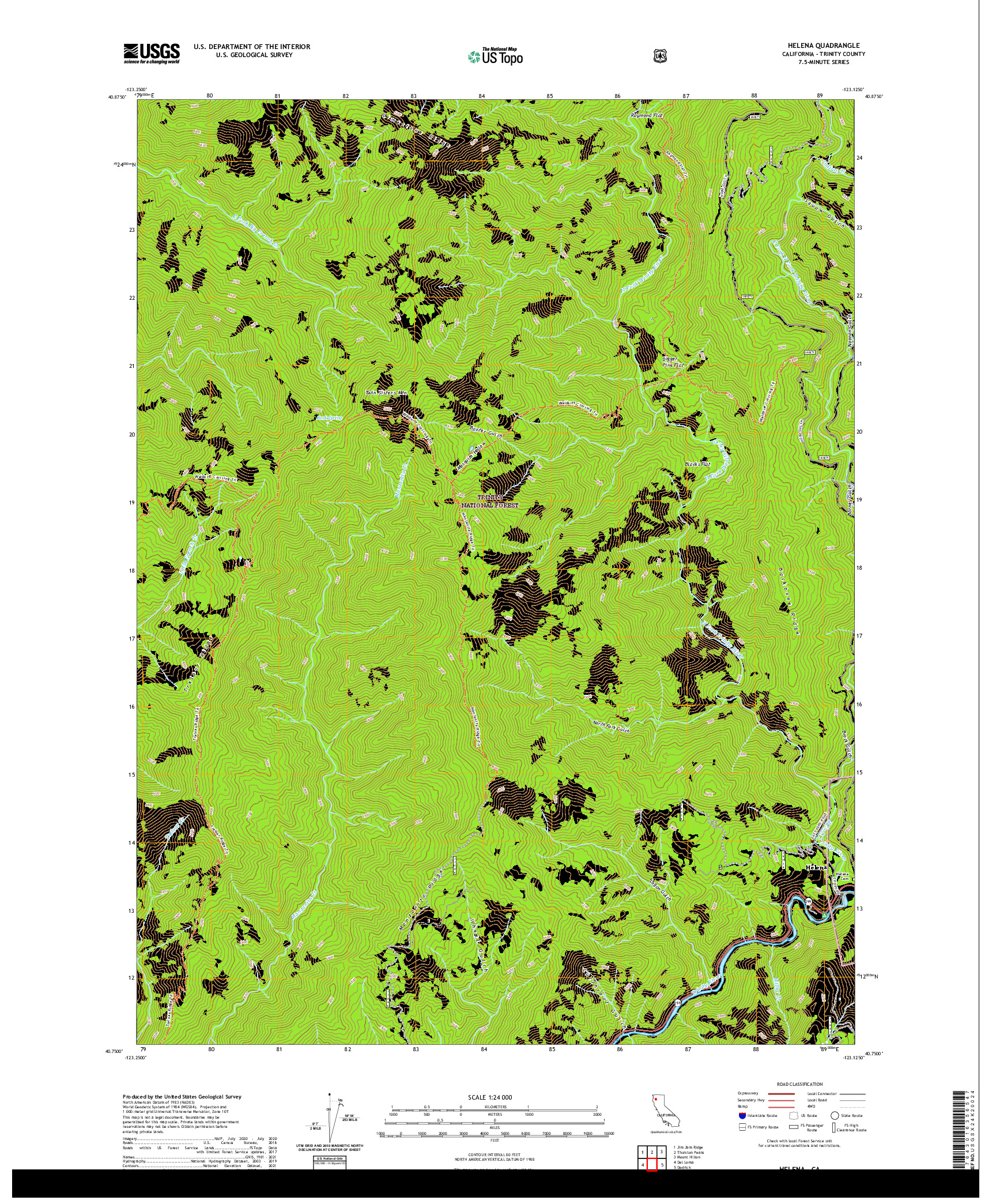 US TOPO 7.5-MINUTE MAP FOR HELENA, CA