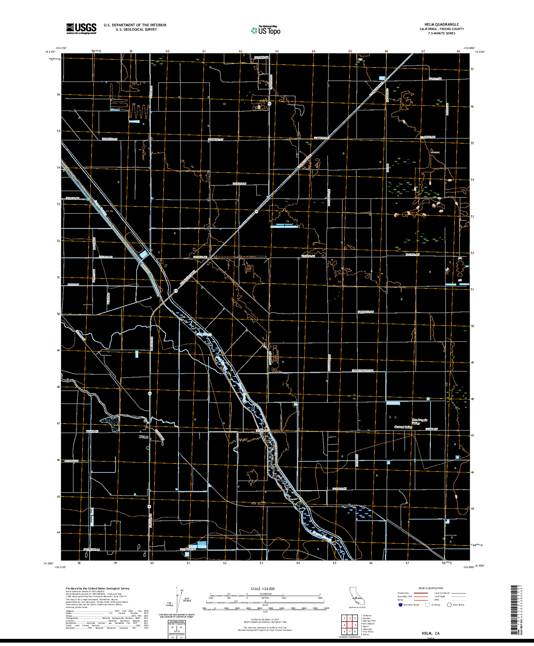 US TOPO 7.5-MINUTE MAP FOR HELM, CA