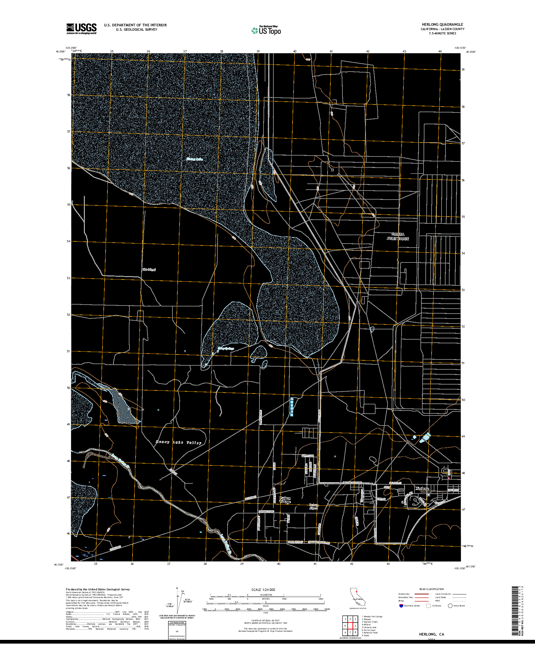 US TOPO 7.5-MINUTE MAP FOR HERLONG, CA