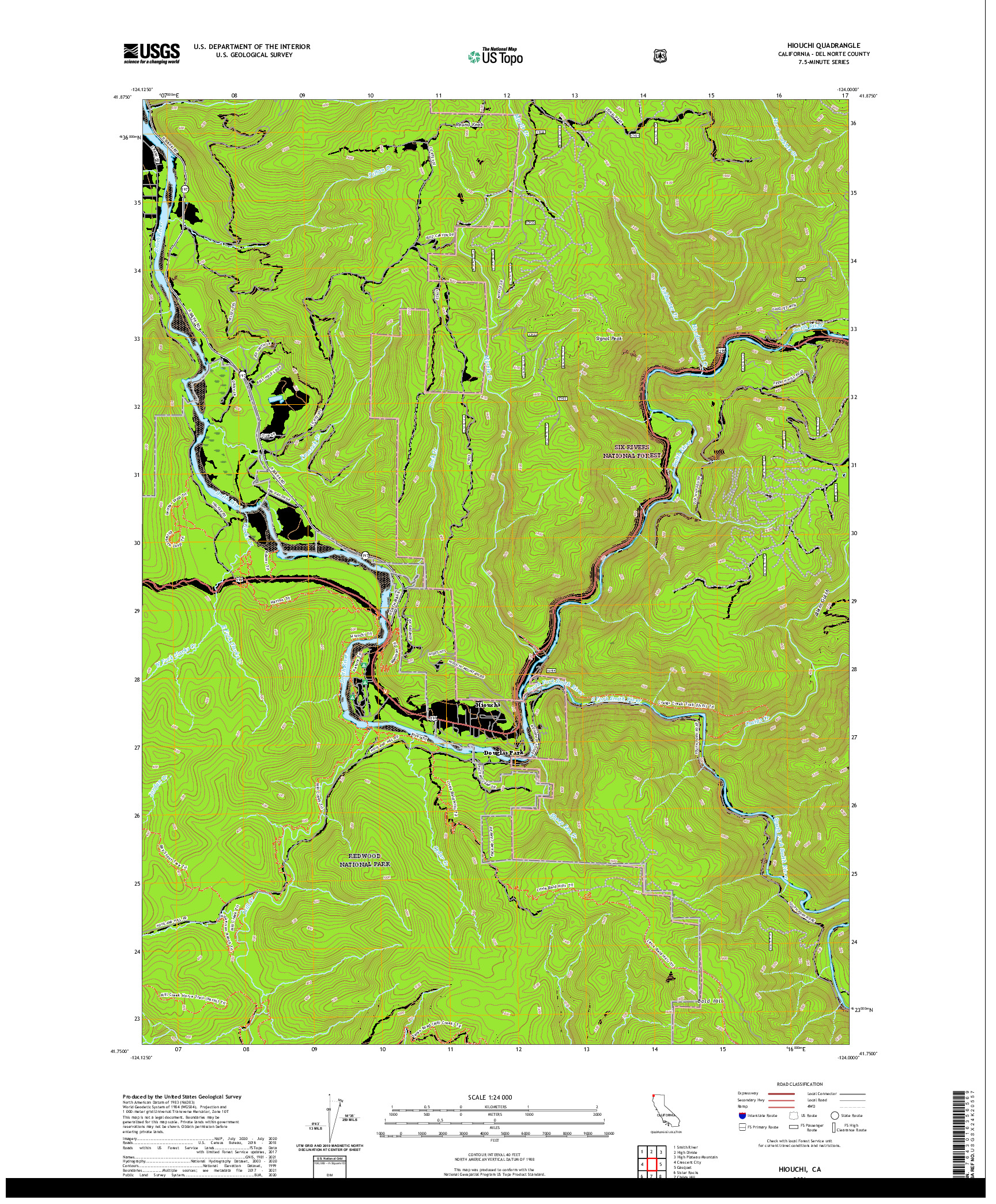 US TOPO 7.5-MINUTE MAP FOR HIOUCHI, CA