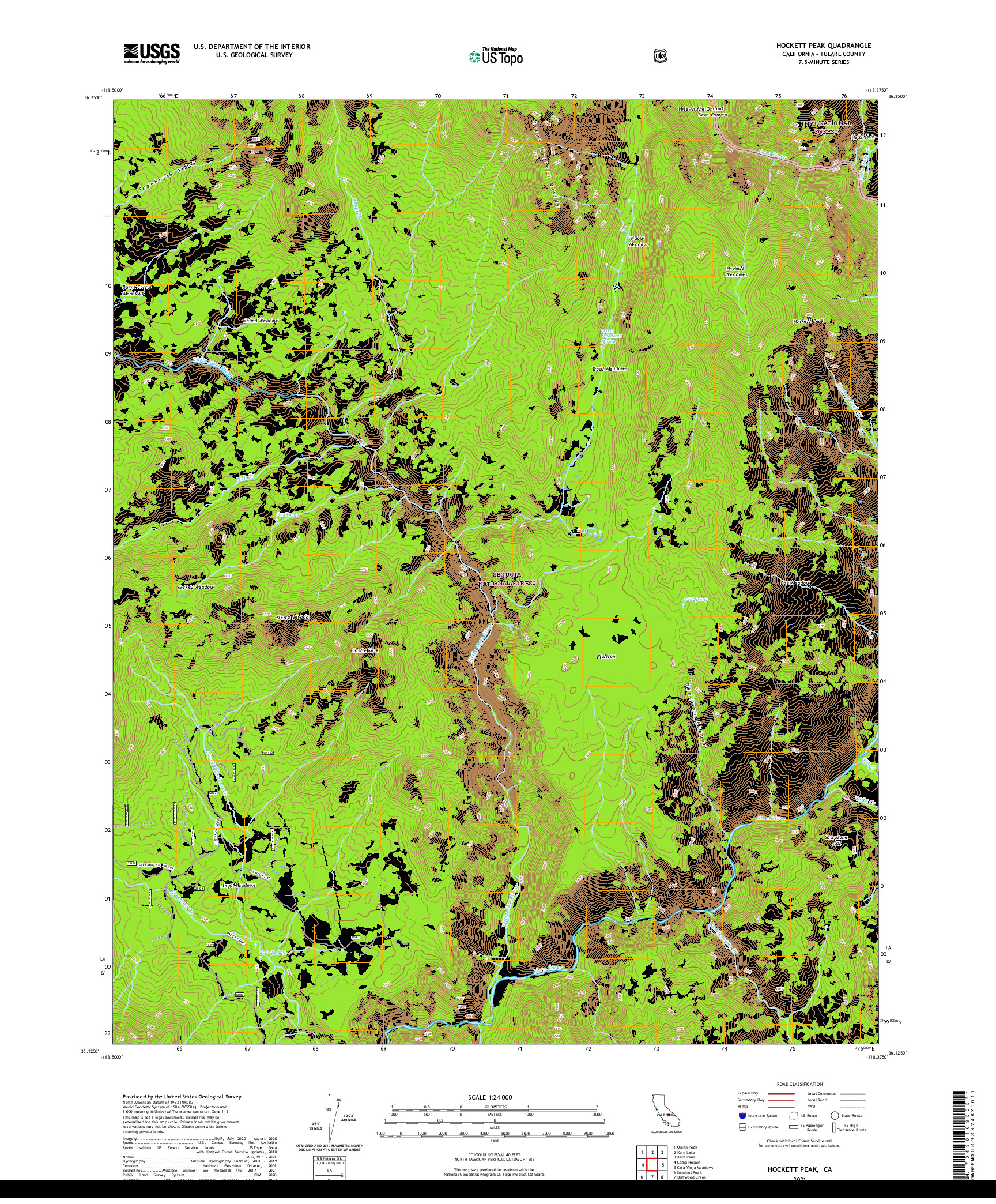 US TOPO 7.5-MINUTE MAP FOR HOCKETT PEAK, CA