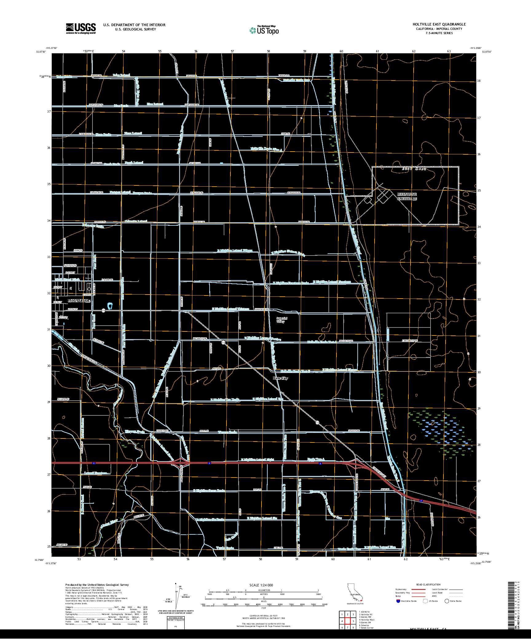 US TOPO 7.5-MINUTE MAP FOR HOLTVILLE EAST, CA