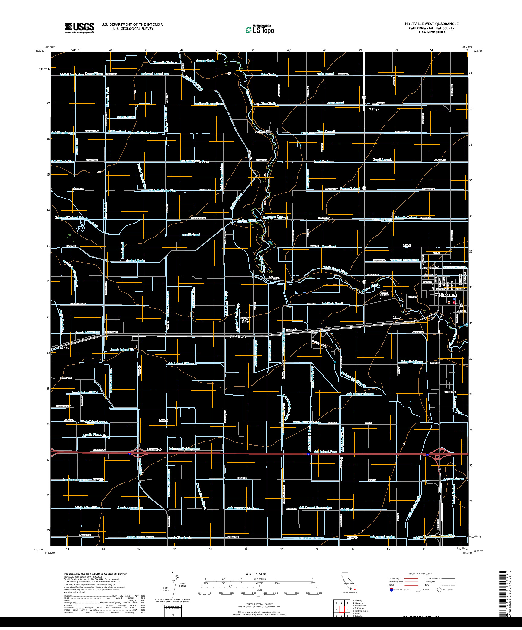 US TOPO 7.5-MINUTE MAP FOR HOLTVILLE WEST, CA