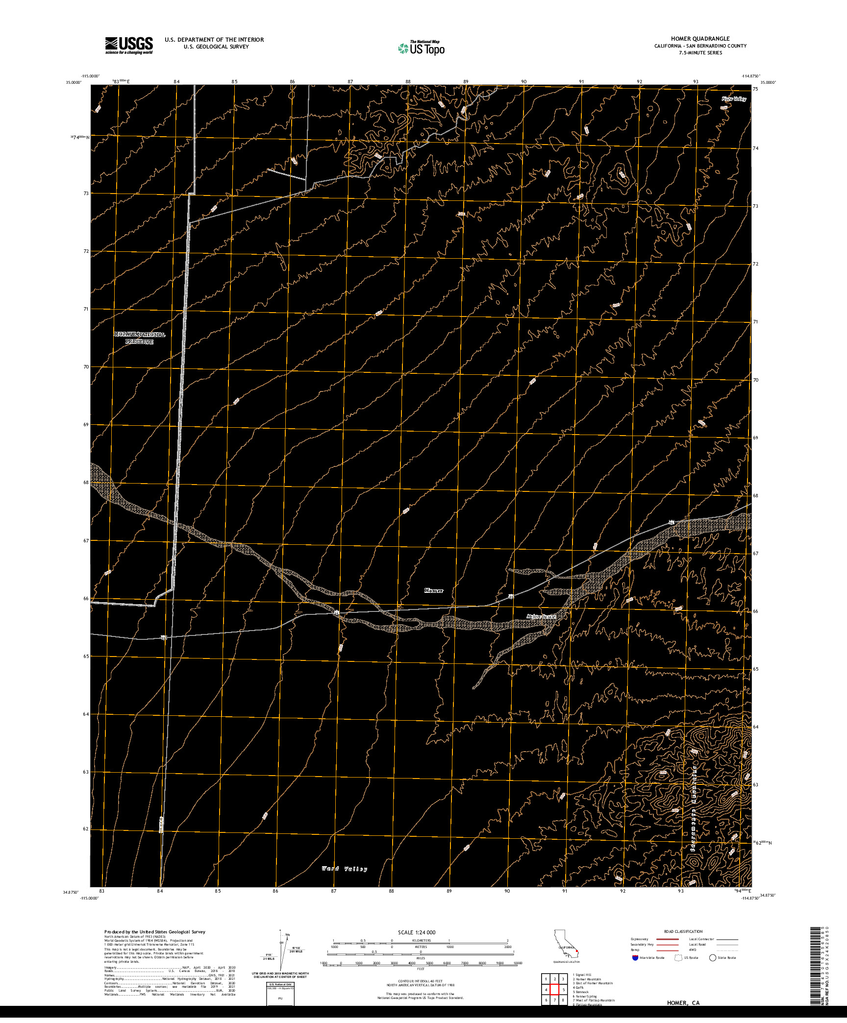 US TOPO 7.5-MINUTE MAP FOR HOMER, CA