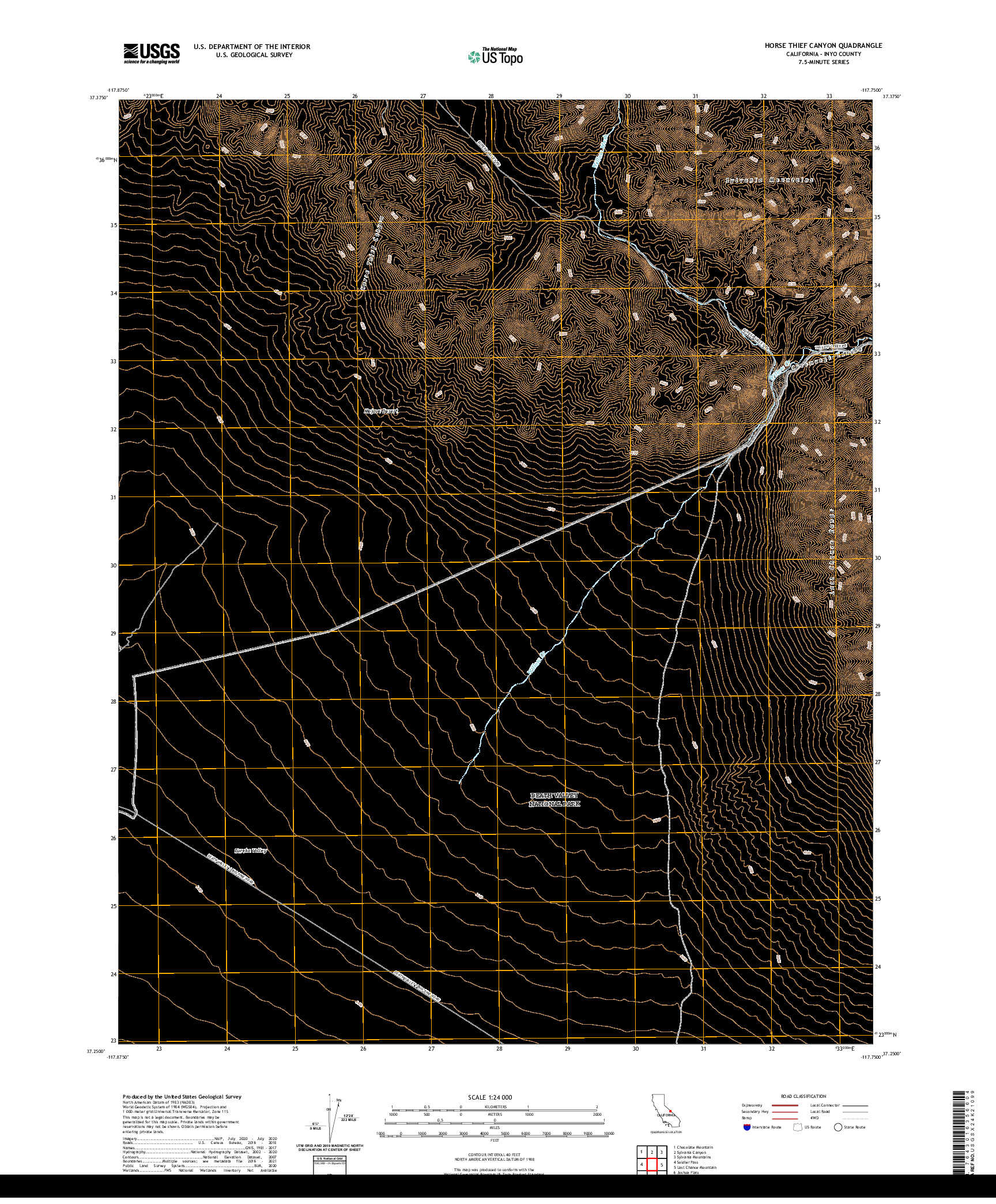 US TOPO 7.5-MINUTE MAP FOR HORSE THIEF CANYON, CA