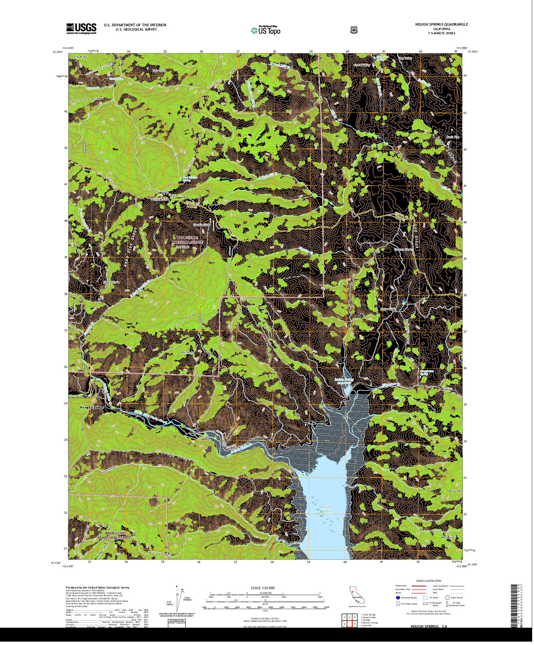 US TOPO 7.5-MINUTE MAP FOR HOUGH SPRINGS, CA