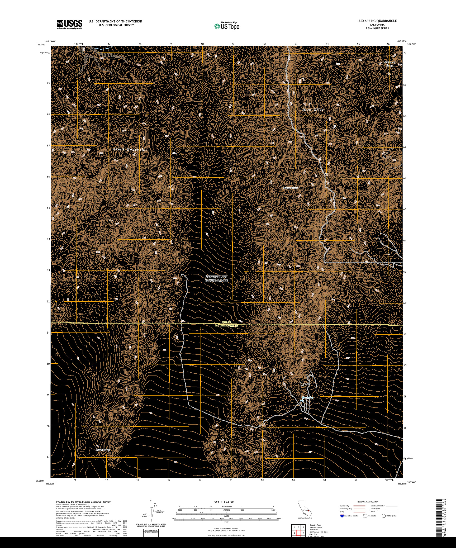 US TOPO 7.5-MINUTE MAP FOR IBEX SPRING, CA