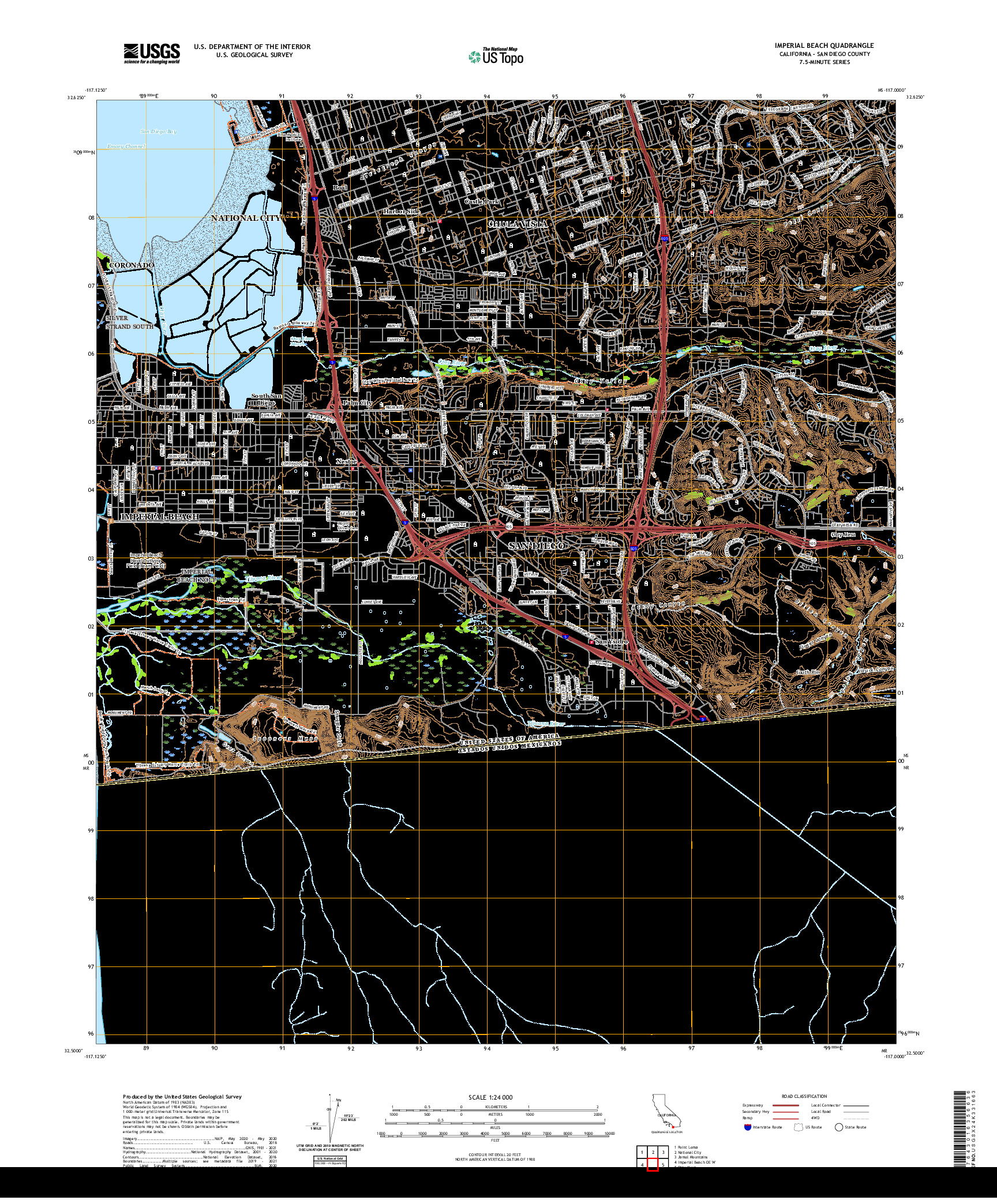 US TOPO 7.5-MINUTE MAP FOR IMPERIAL BEACH, CA,BCN