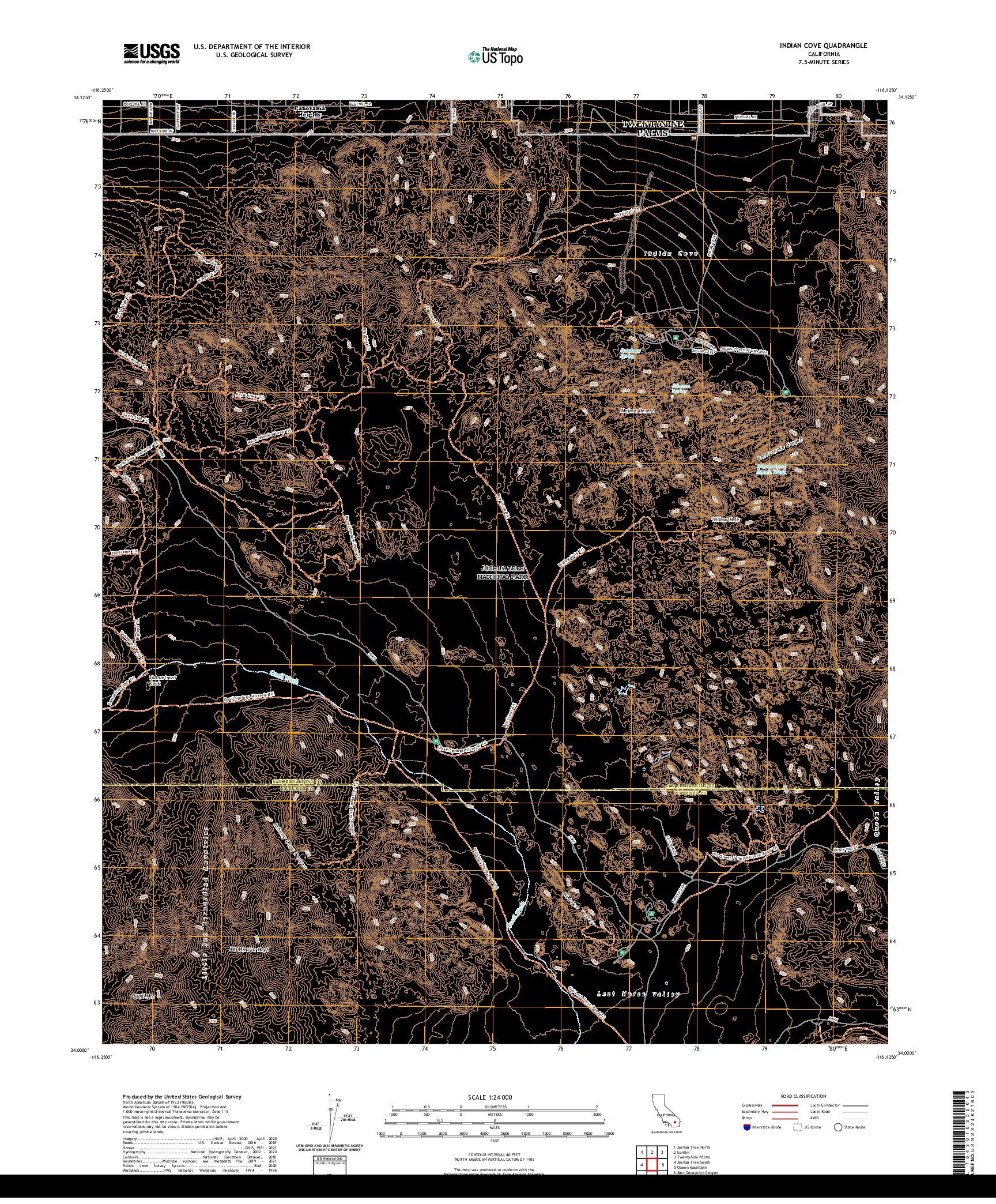 US TOPO 7.5-MINUTE MAP FOR INDIAN COVE, CA