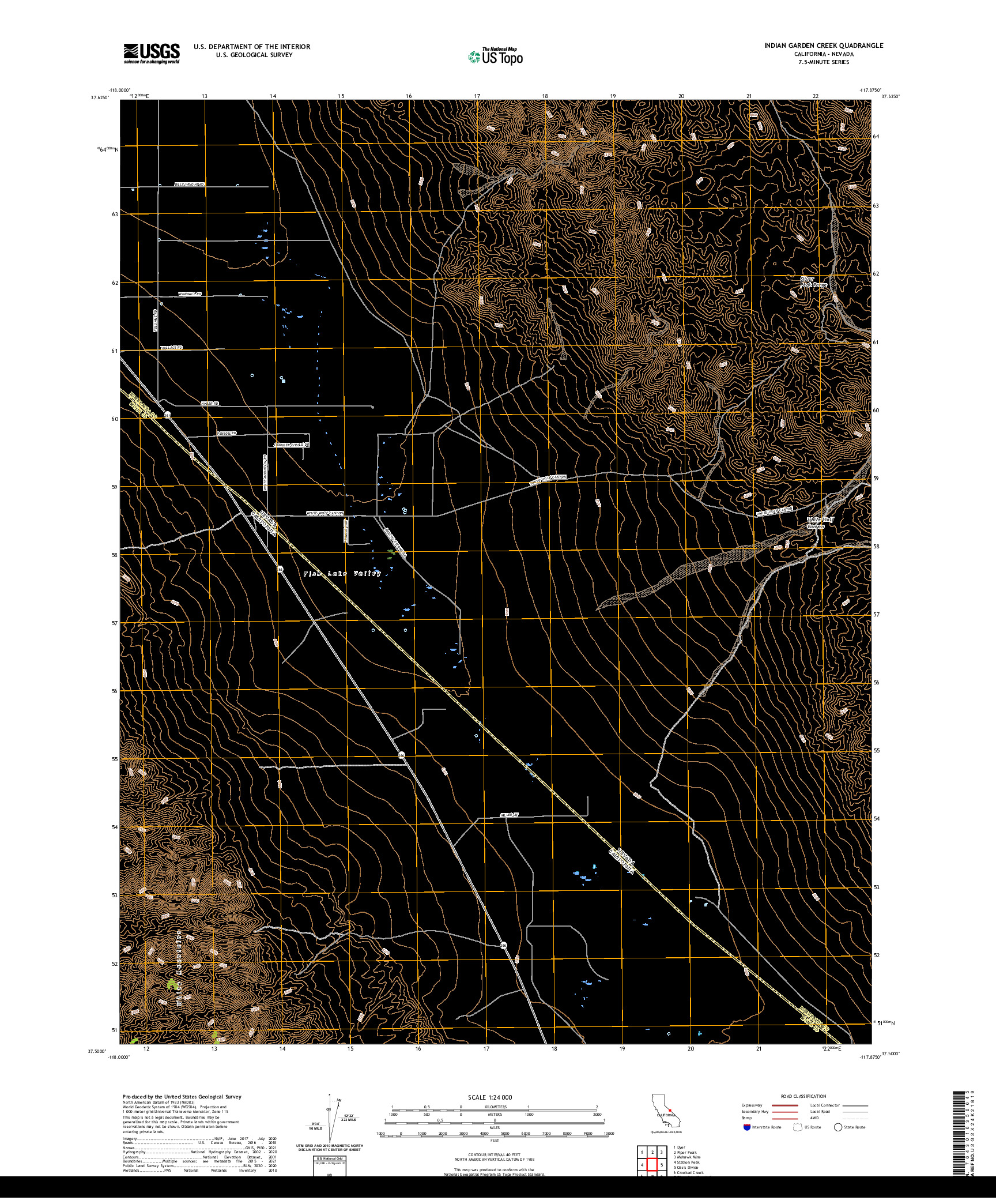 US TOPO 7.5-MINUTE MAP FOR INDIAN GARDEN CREEK, CA,NV