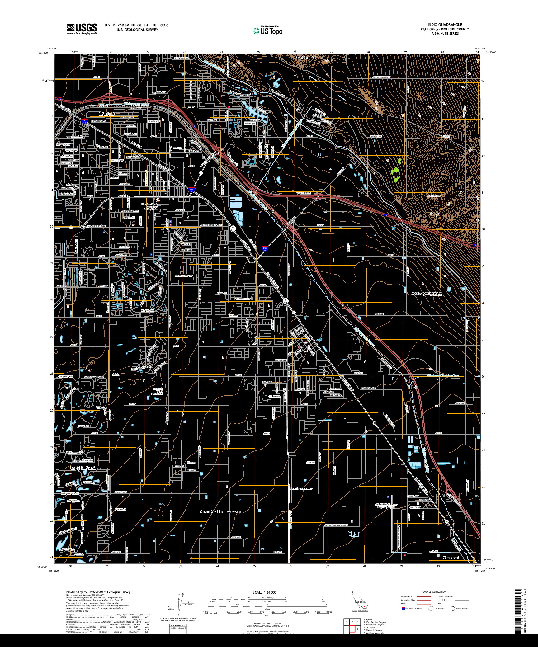 US TOPO 7.5-MINUTE MAP FOR INDIO, CA