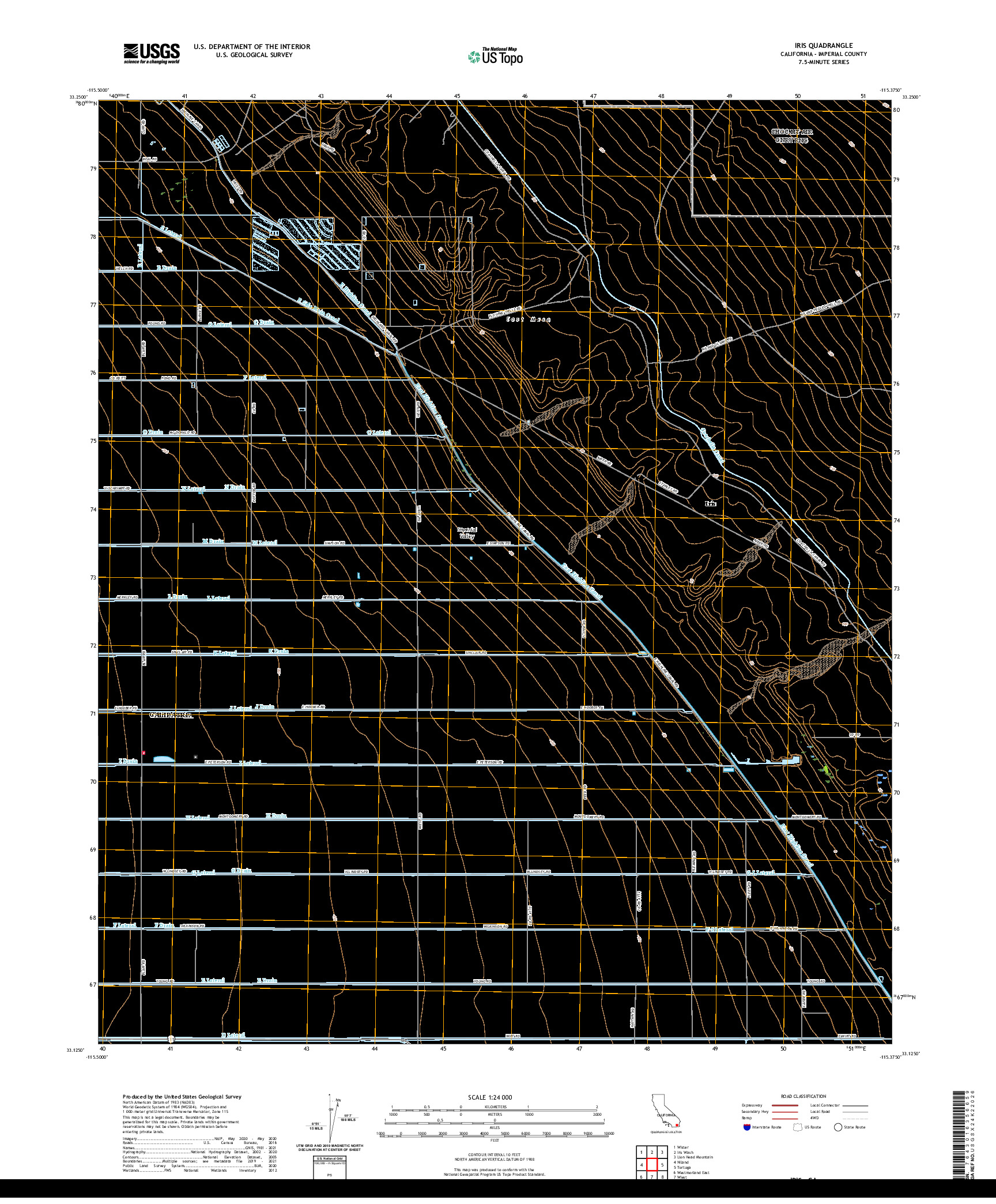 US TOPO 7.5-MINUTE MAP FOR IRIS, CA