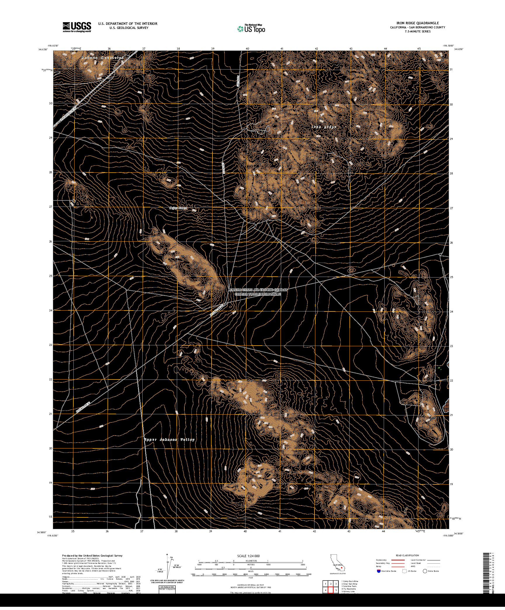 US TOPO 7.5-MINUTE MAP FOR IRON RIDGE, CA