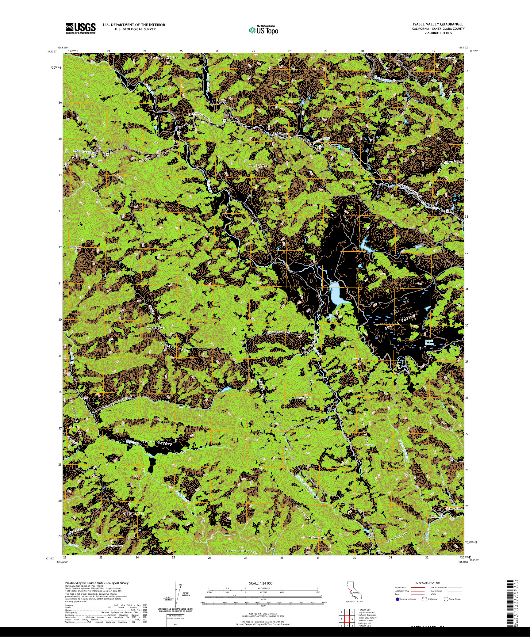 US TOPO 7.5-MINUTE MAP FOR ISABEL VALLEY, CA