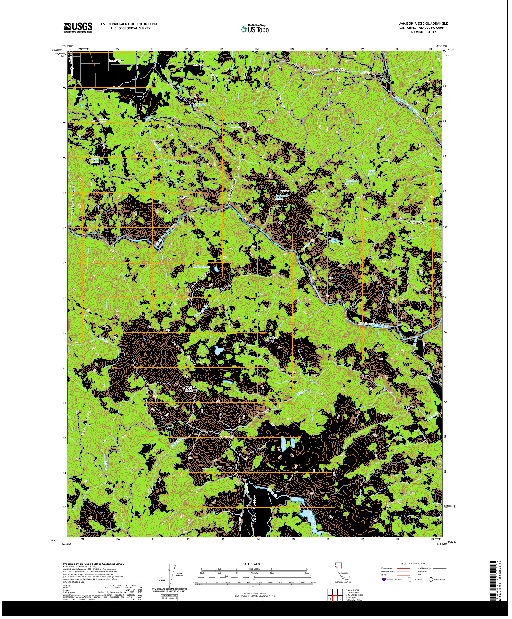 US TOPO 7.5-MINUTE MAP FOR JAMISON RIDGE, CA