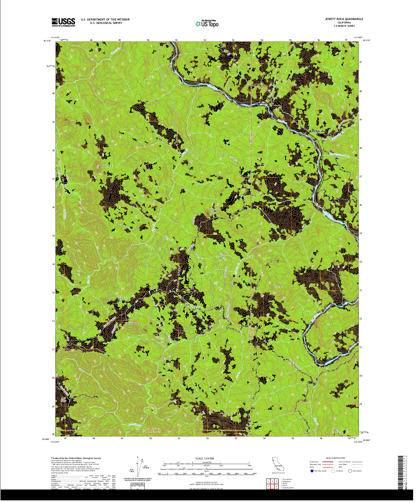 US TOPO 7.5-MINUTE MAP FOR JEWETT ROCK, CA