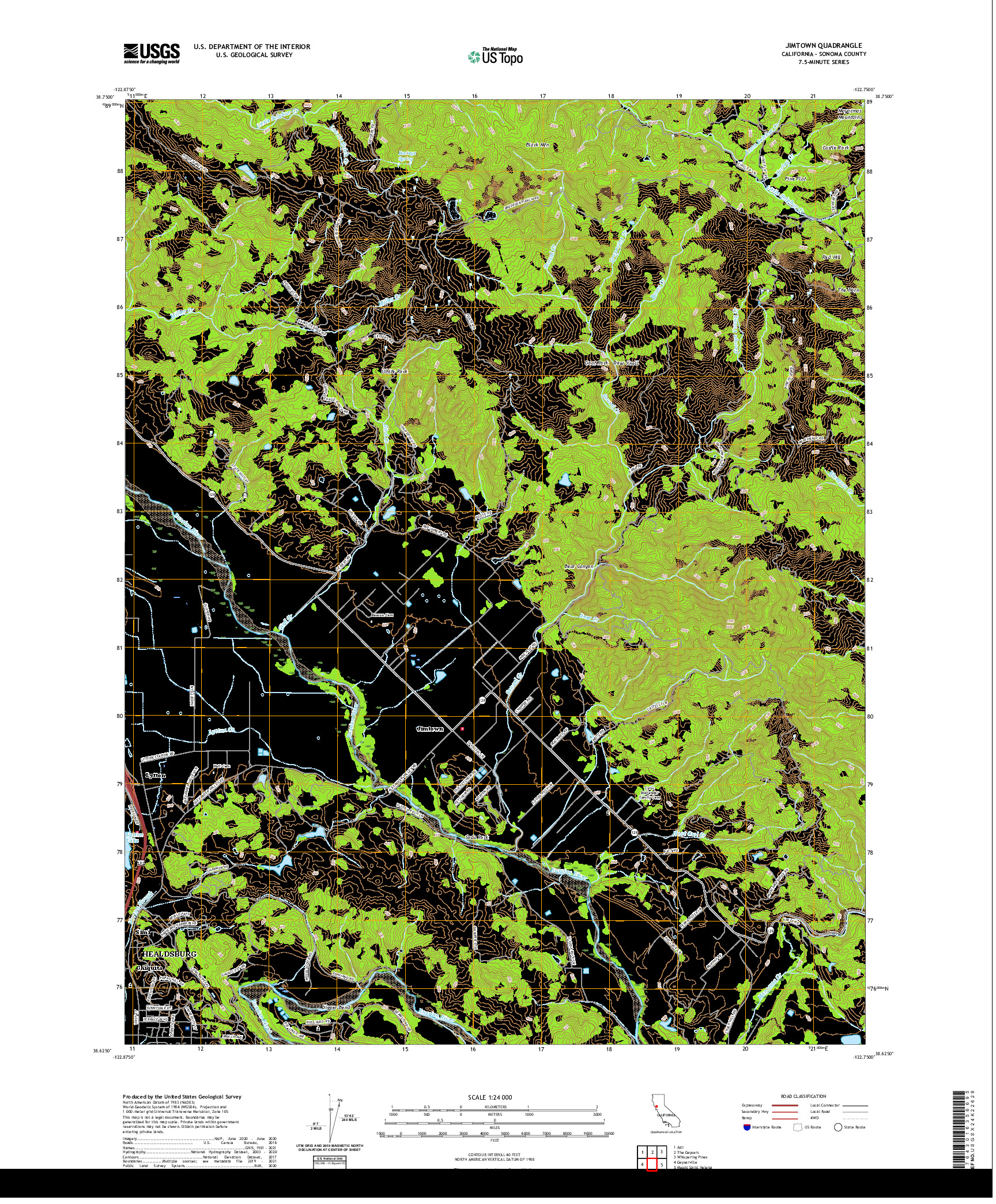 US TOPO 7.5-MINUTE MAP FOR JIMTOWN, CA