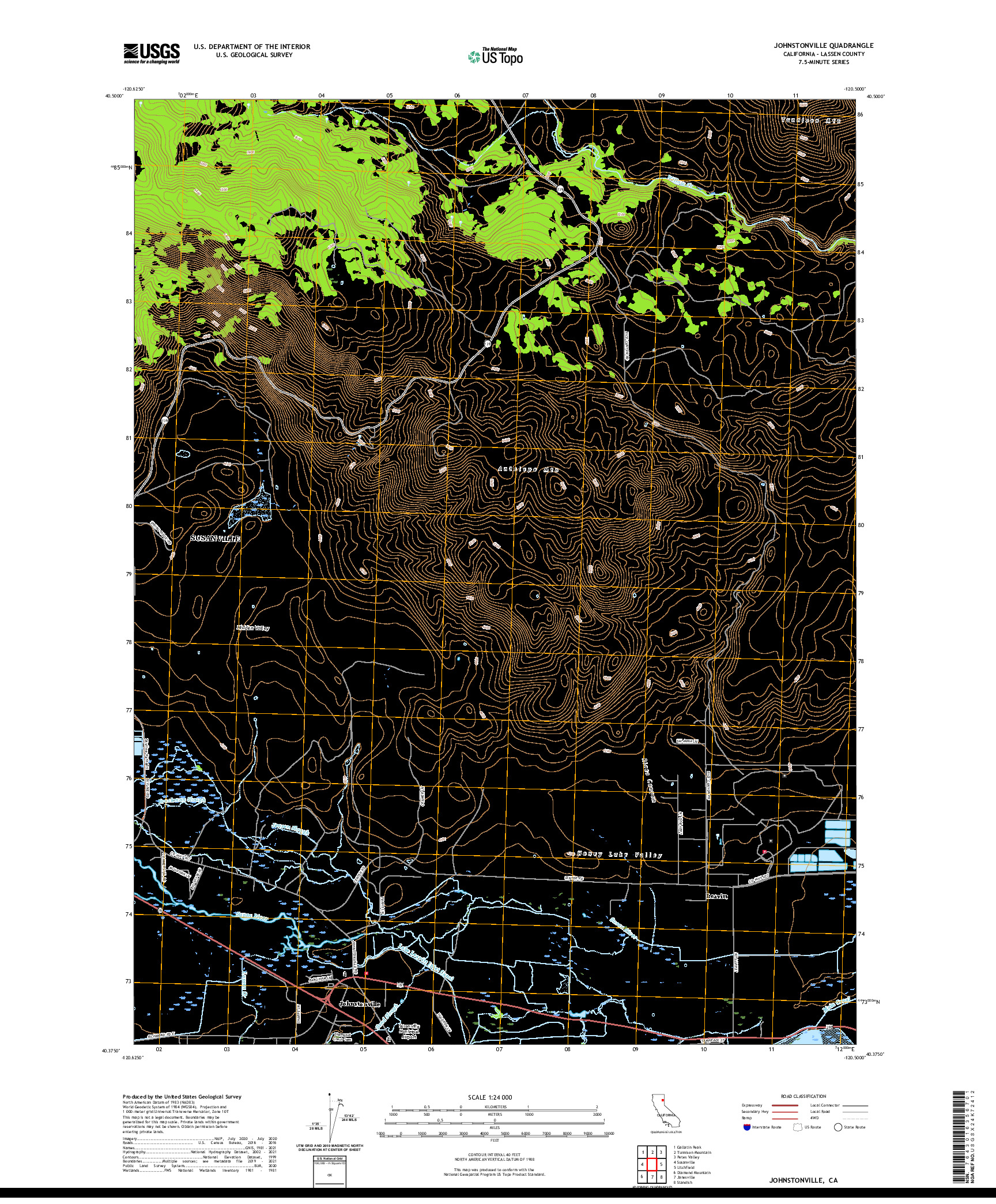 US TOPO 7.5-MINUTE MAP FOR JOHNSTONVILLE, CA