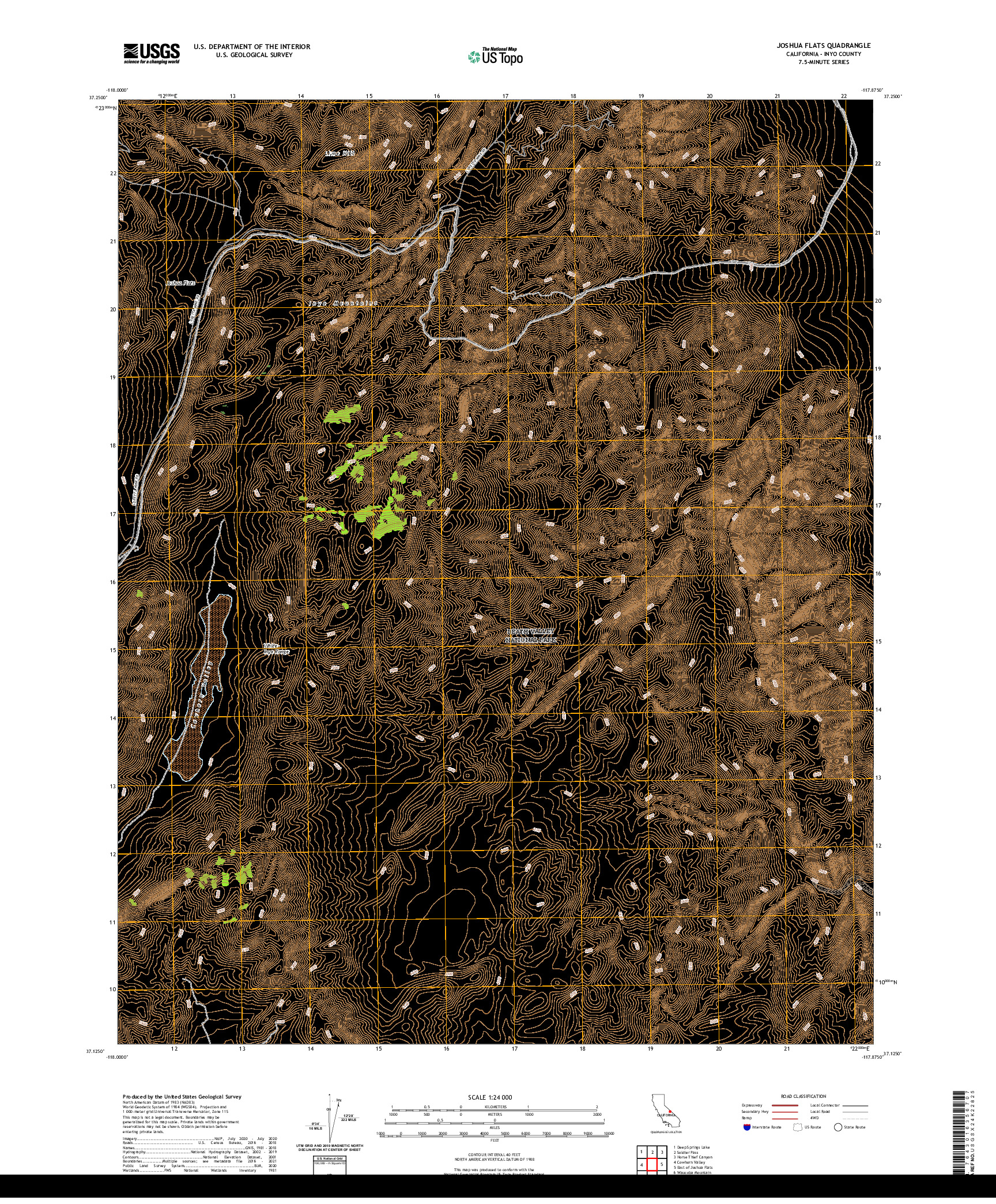 US TOPO 7.5-MINUTE MAP FOR JOSHUA FLATS, CA